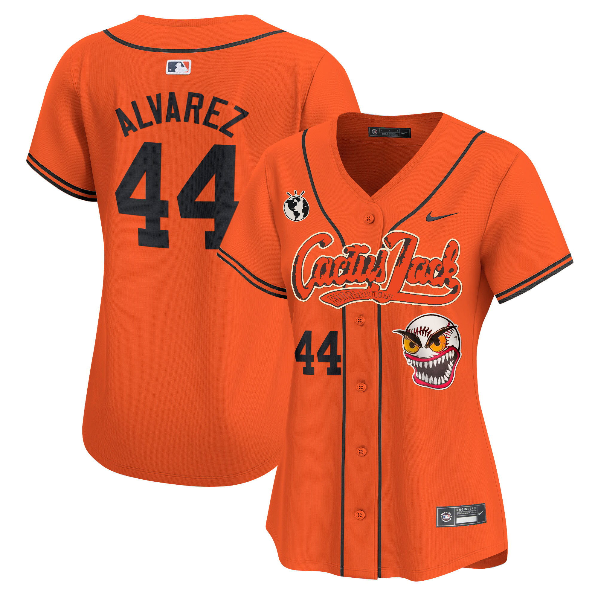 Yordan Álvarez Women's Houston Astros Cactus Jack Vapor Premier Limited Orange Jersey - All Stitched