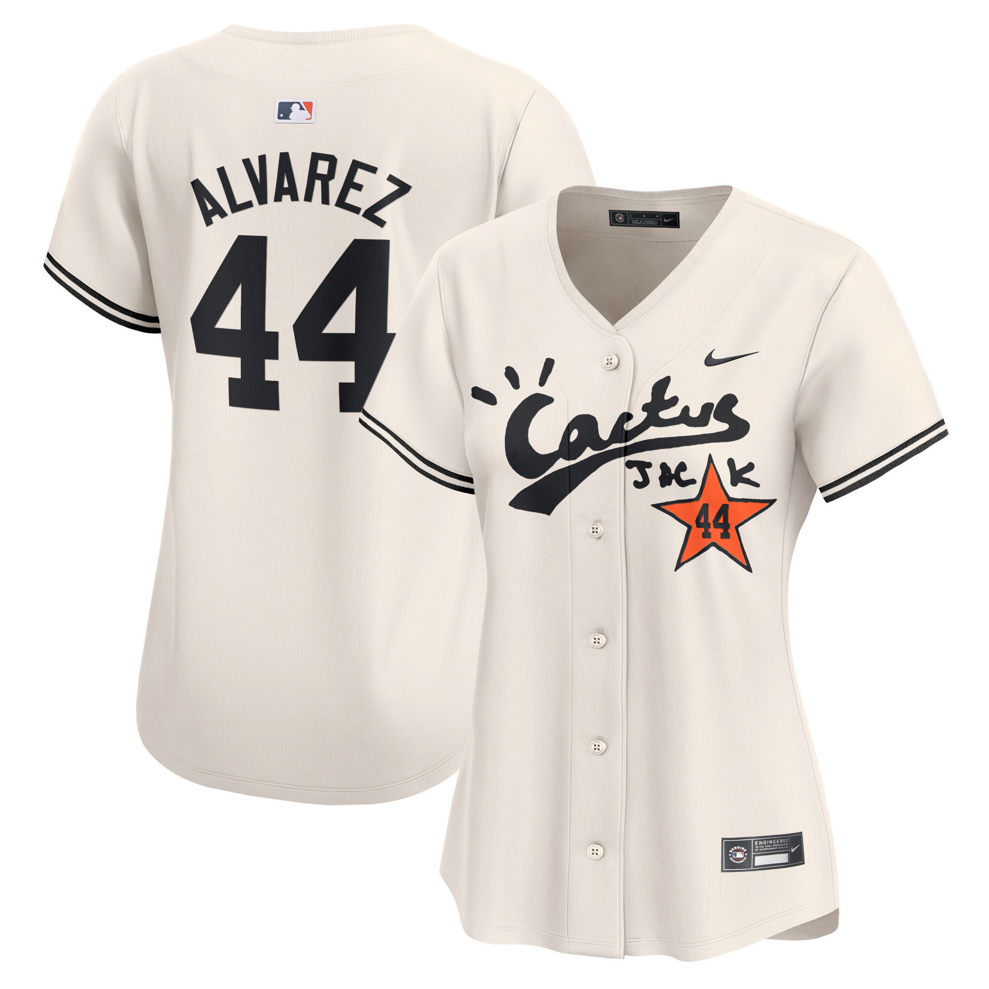 Yordan Álvarez Women's Houston Astros Cactus Jack Vapor Premier Limited V2 Cream Jersey - All Stitched