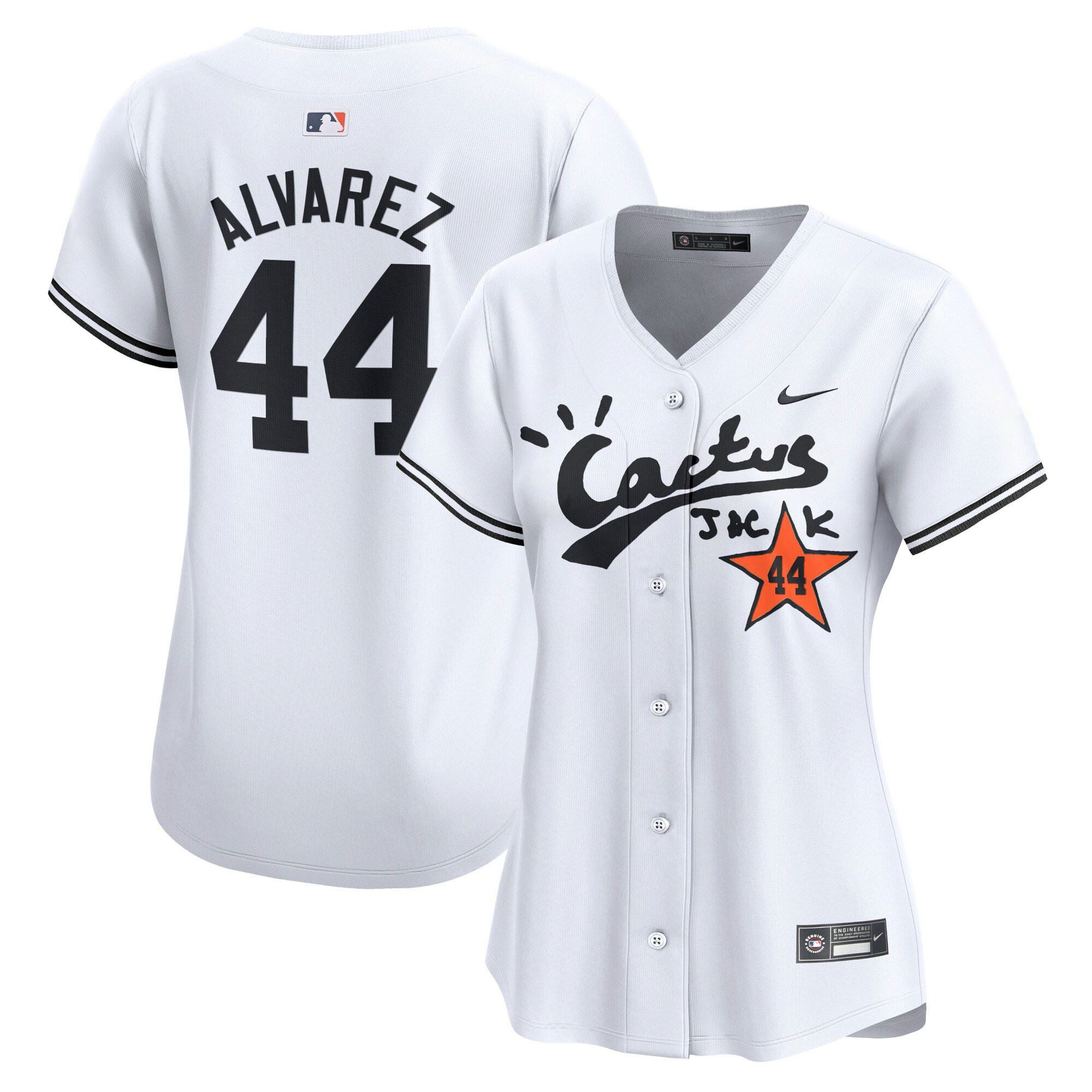 Yordan Álvarez Women's Houston Astros Cactus Jack Vapor Premier Limited V2 White Jersey - All Stitched