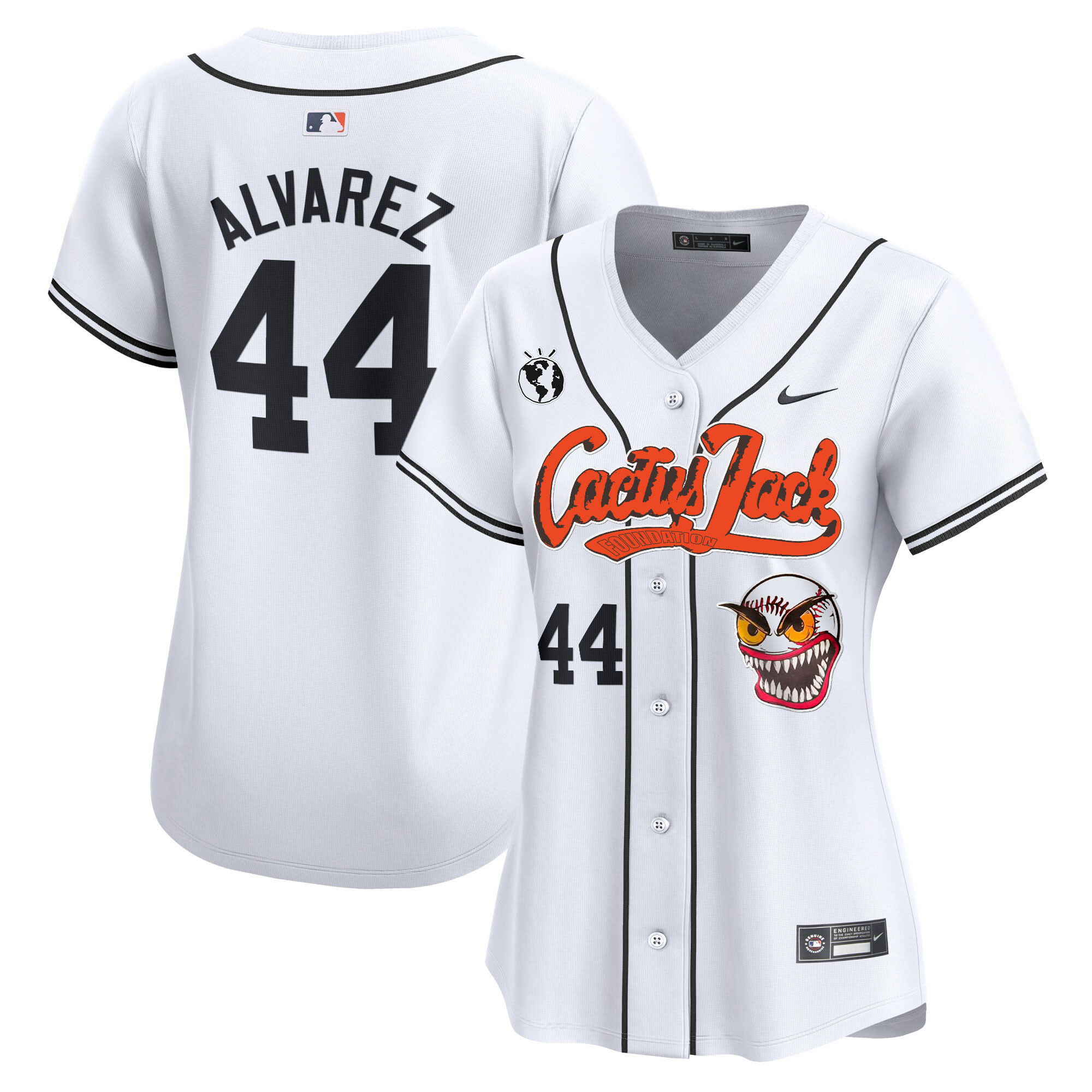 Yordan Álvarez Women's Houston Astros Cactus Jack Vapor Premier Limited White Jersey - All Stitched