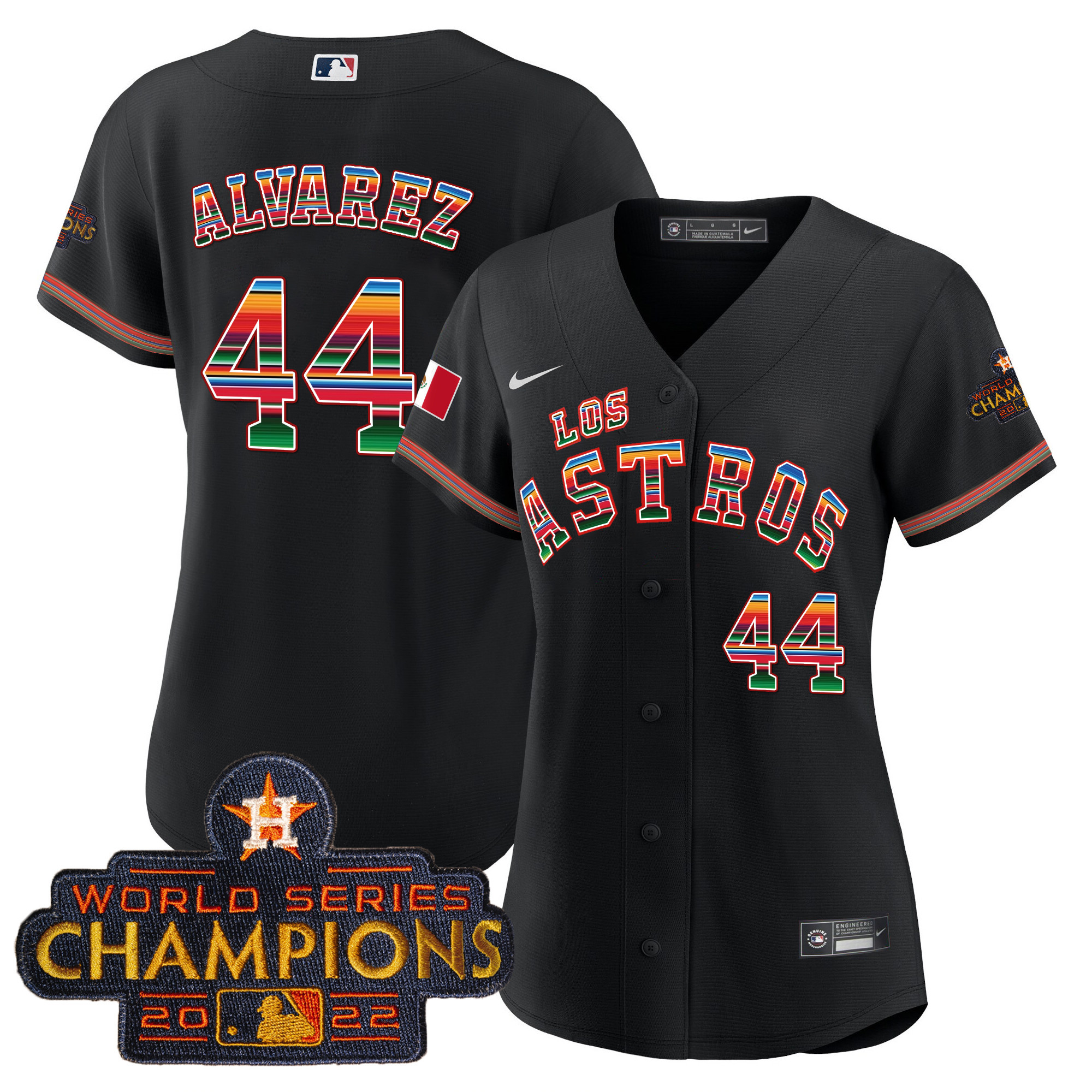 Yordan Álvarez Women's Houston Astros Los Houston Astros Mexico Black Jersey - All Stitched