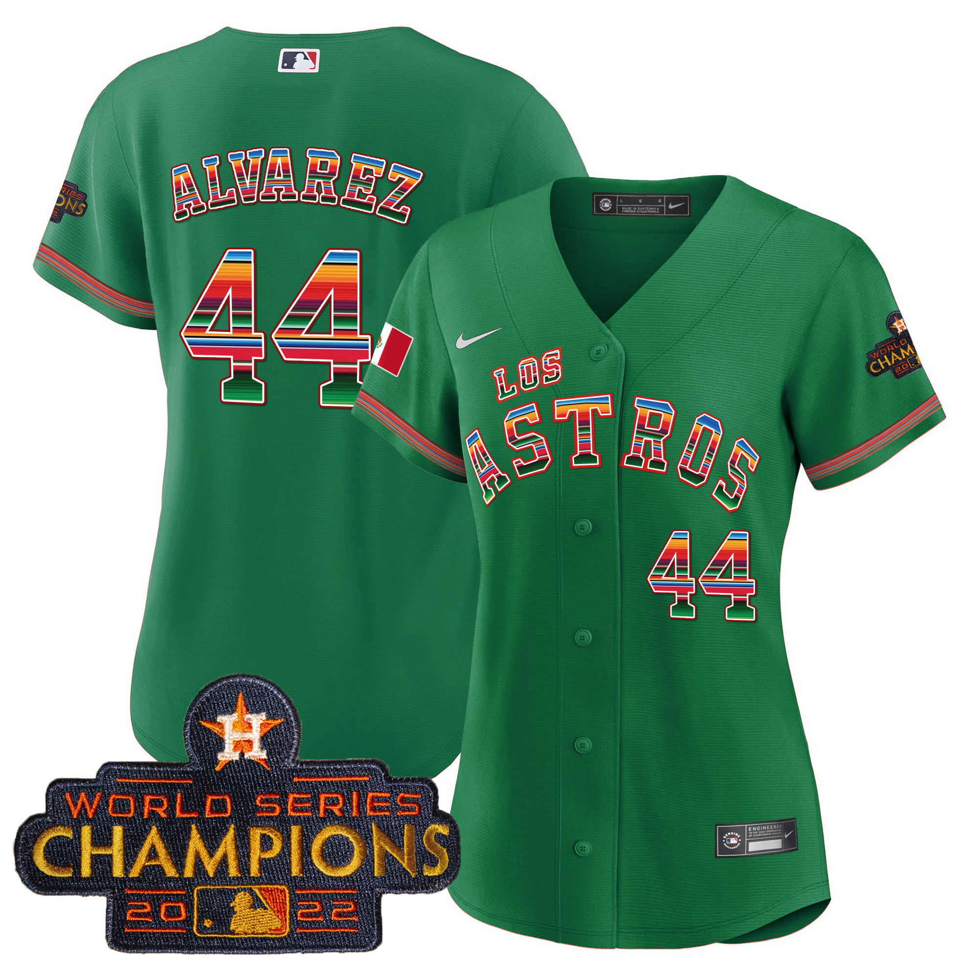 Yordan Álvarez Women's Houston Astros Los Houston Astros Mexico Green Jersey - All Stitched