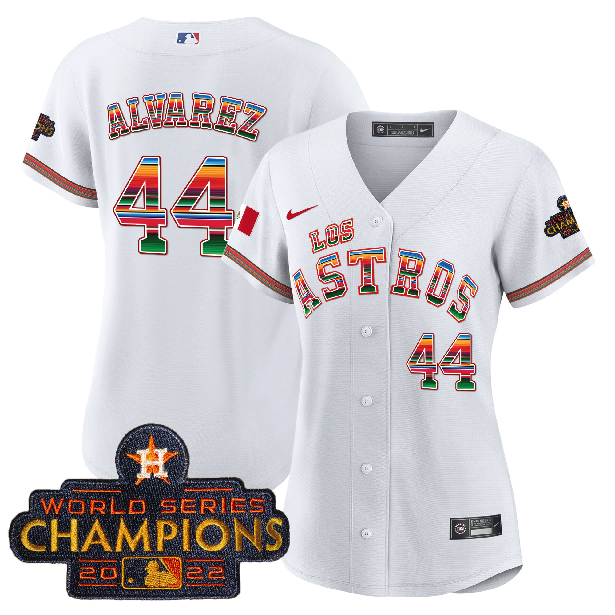 Yordan Álvarez Women's Houston Astros Los Houston Astros Mexico White Jersey - All Stitched