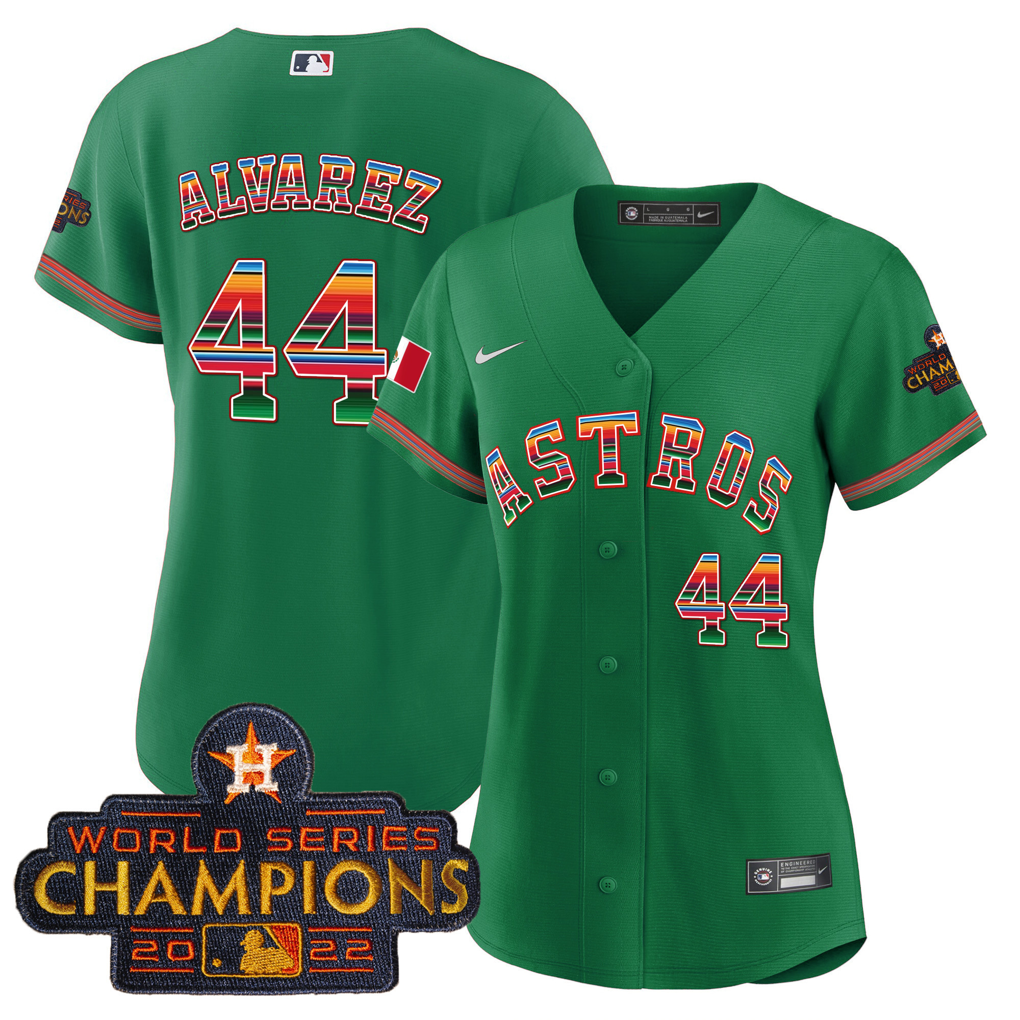 Yordan Álvarez Women's Houston Astros Mexico Baseball Limited Green Jersey - All Stitched