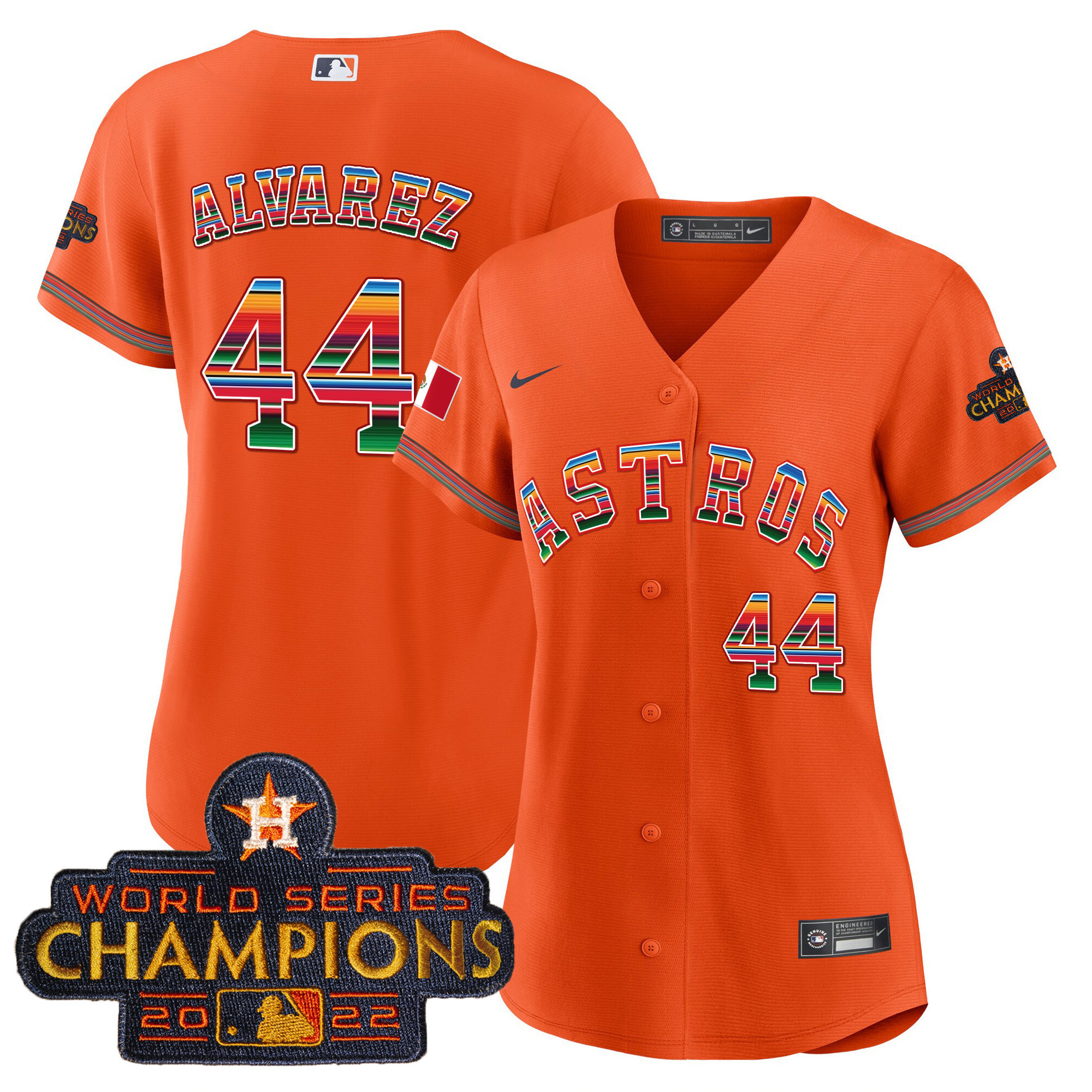 Yordan Álvarez Women's Houston Astros Mexico Baseball Limited Orange Jersey - All Stitched