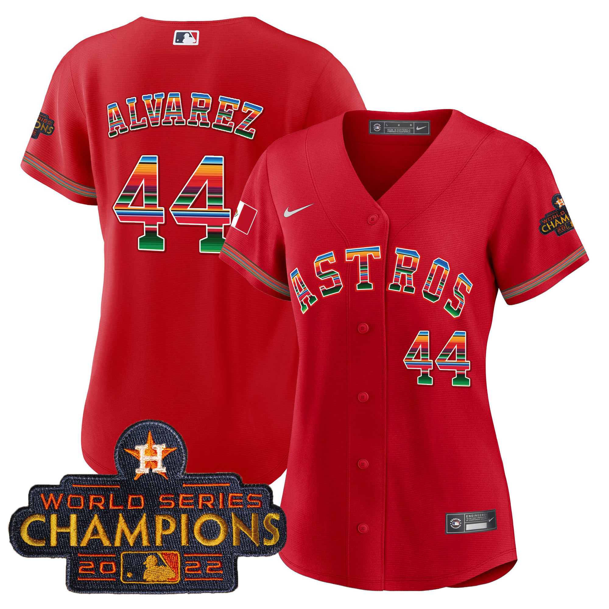 Yordan Álvarez Women's Houston Astros Mexico Baseball Limited Red Jersey - All Stitched