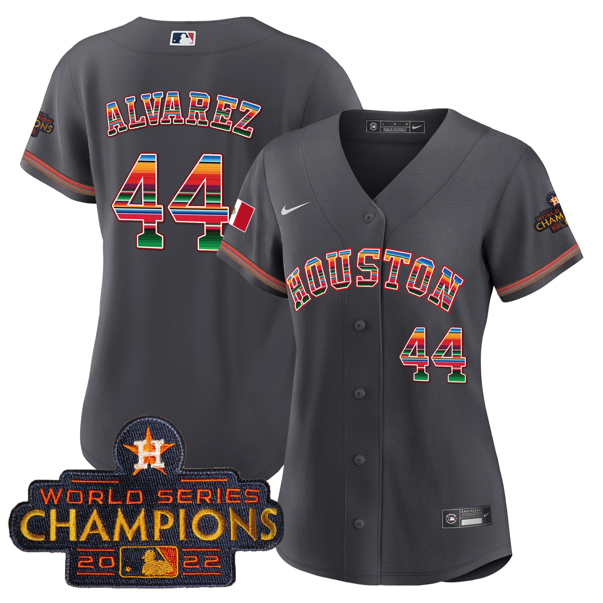 Yordan Álvarez Women's Houston Astros Mexico Baseball Limited V2 Charcoal Jersey - All Stitched