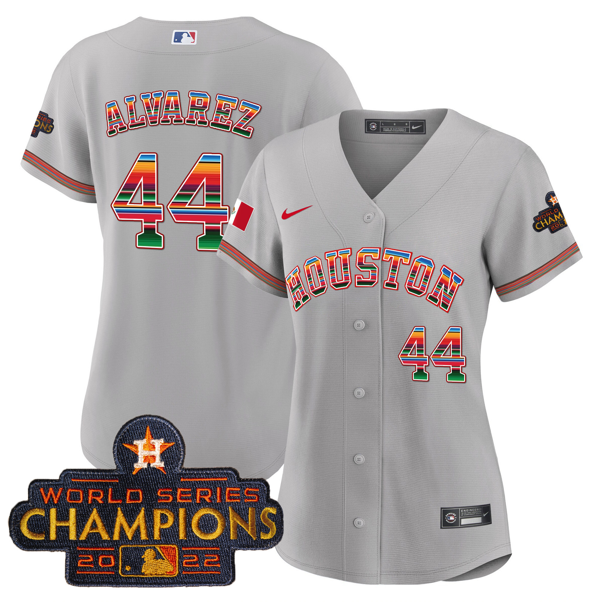 Yordan Álvarez Women's Houston Astros Mexico Baseball Limited V2 Gray Jersey - All Stitched