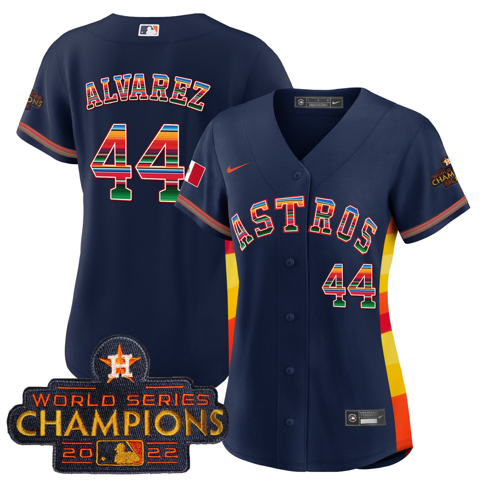 Yordan Álvarez Women's Houston Astros Mexico Baseball Limited V2 Navy Alternate Jersey - All Stitched