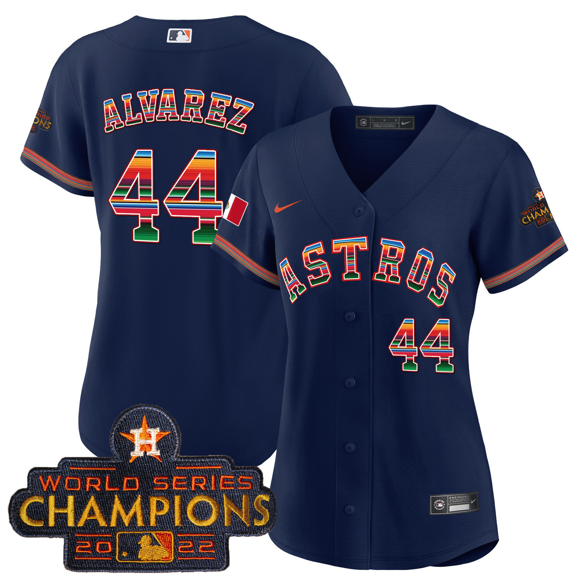 Yordan Álvarez Women's Houston Astros Mexico Baseball Limited V2 Navy Jersey - All Stitched