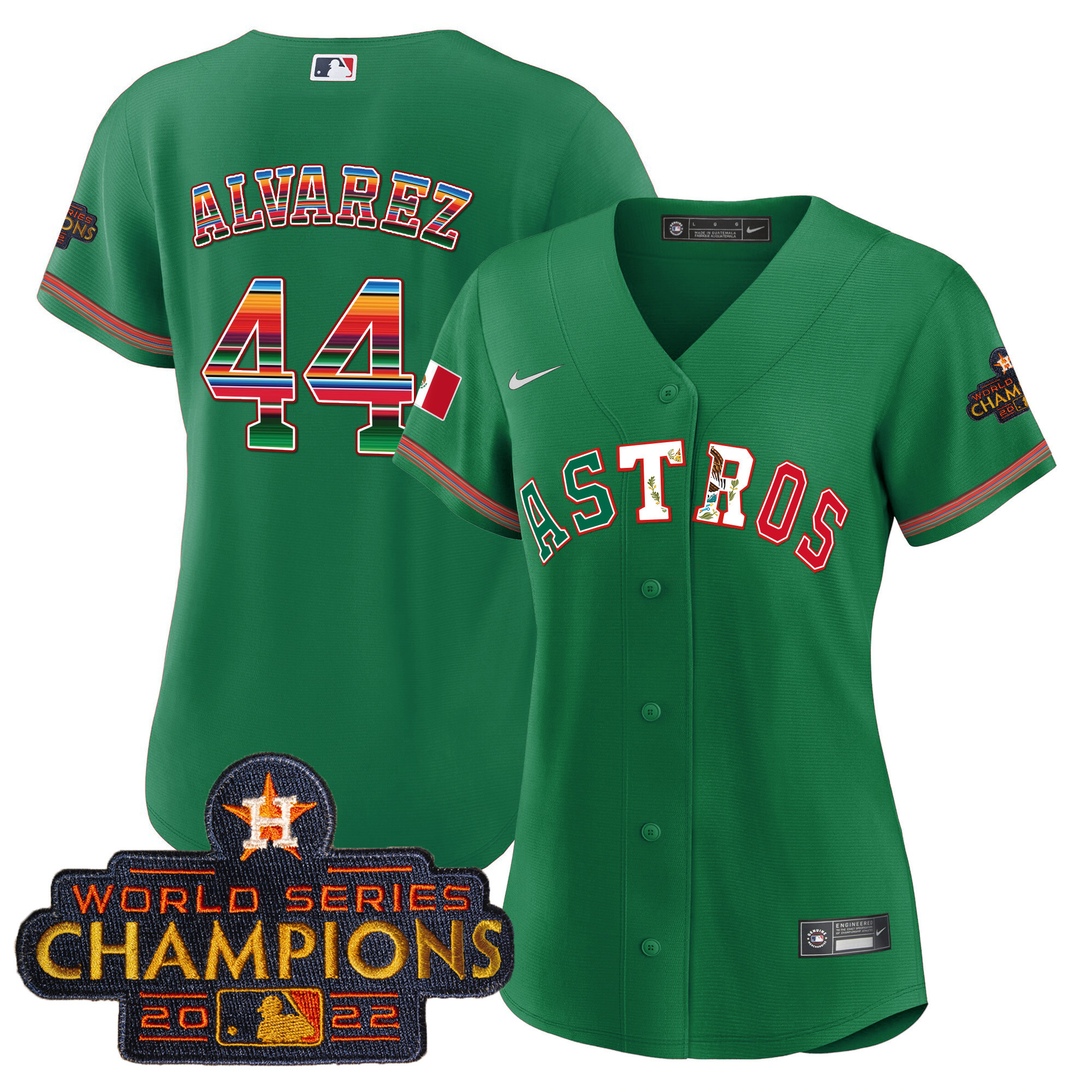 Yordan Álvarez Women's Houston Astros Mexico Baseball Limited V3 Green Jersey - All Stitched