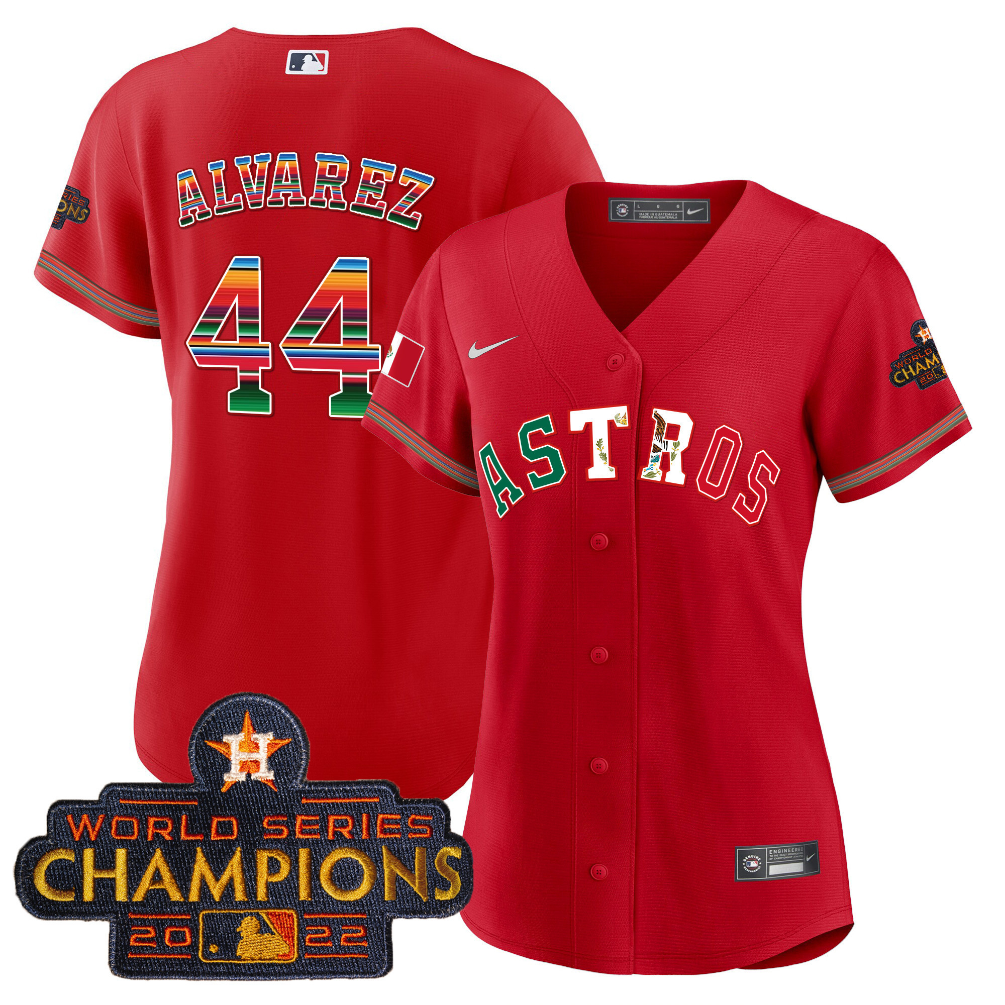 Yordan Álvarez Women's Houston Astros Mexico Baseball Limited V3 Red Jersey - All Stitched