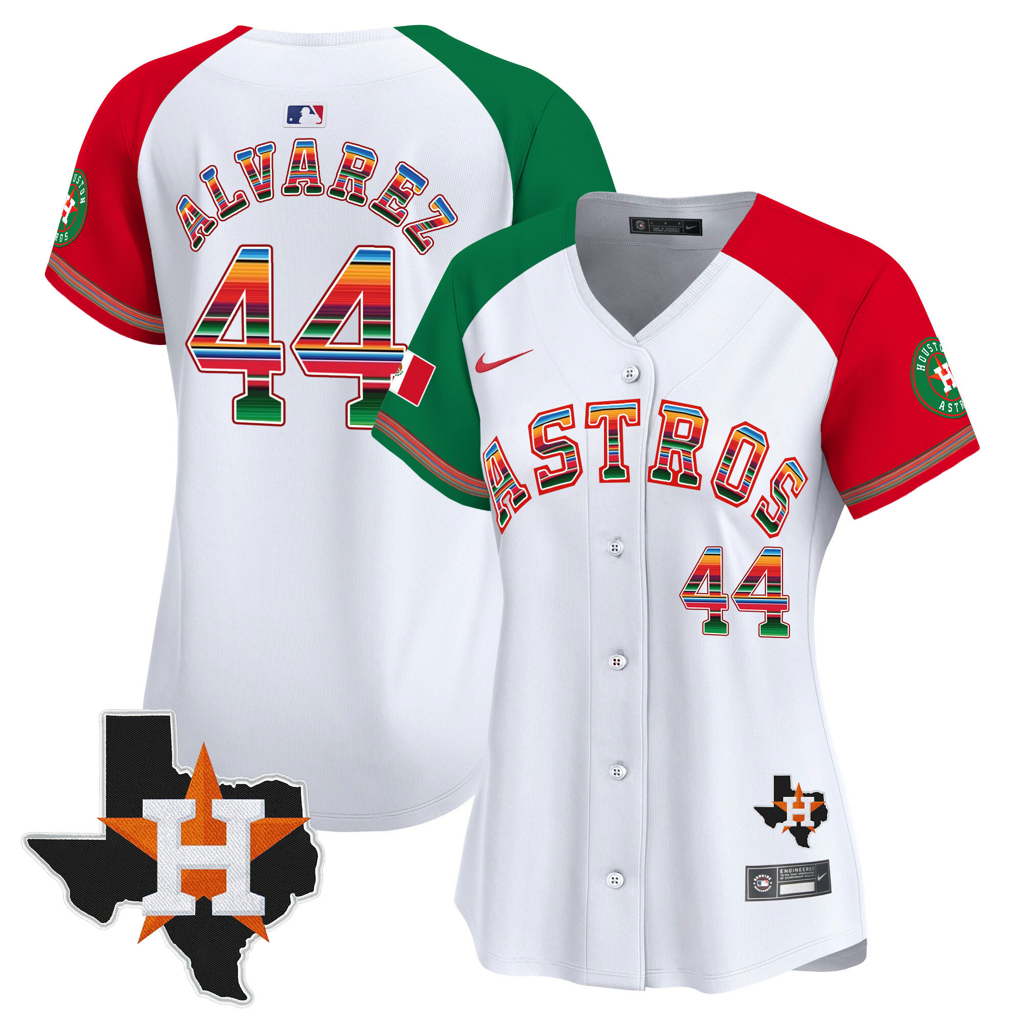 Yordan Álvarez Women's Houston Astros Mexico Texas Patch Vapor Premier Limited Alternate Jersey - All Stitched
