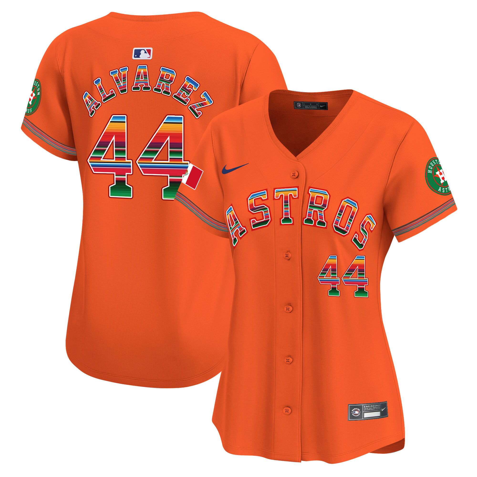 Yordan Álvarez Women's Houston Astros Mexico Vapor Premier Limited Orange Jersey - All Stitched