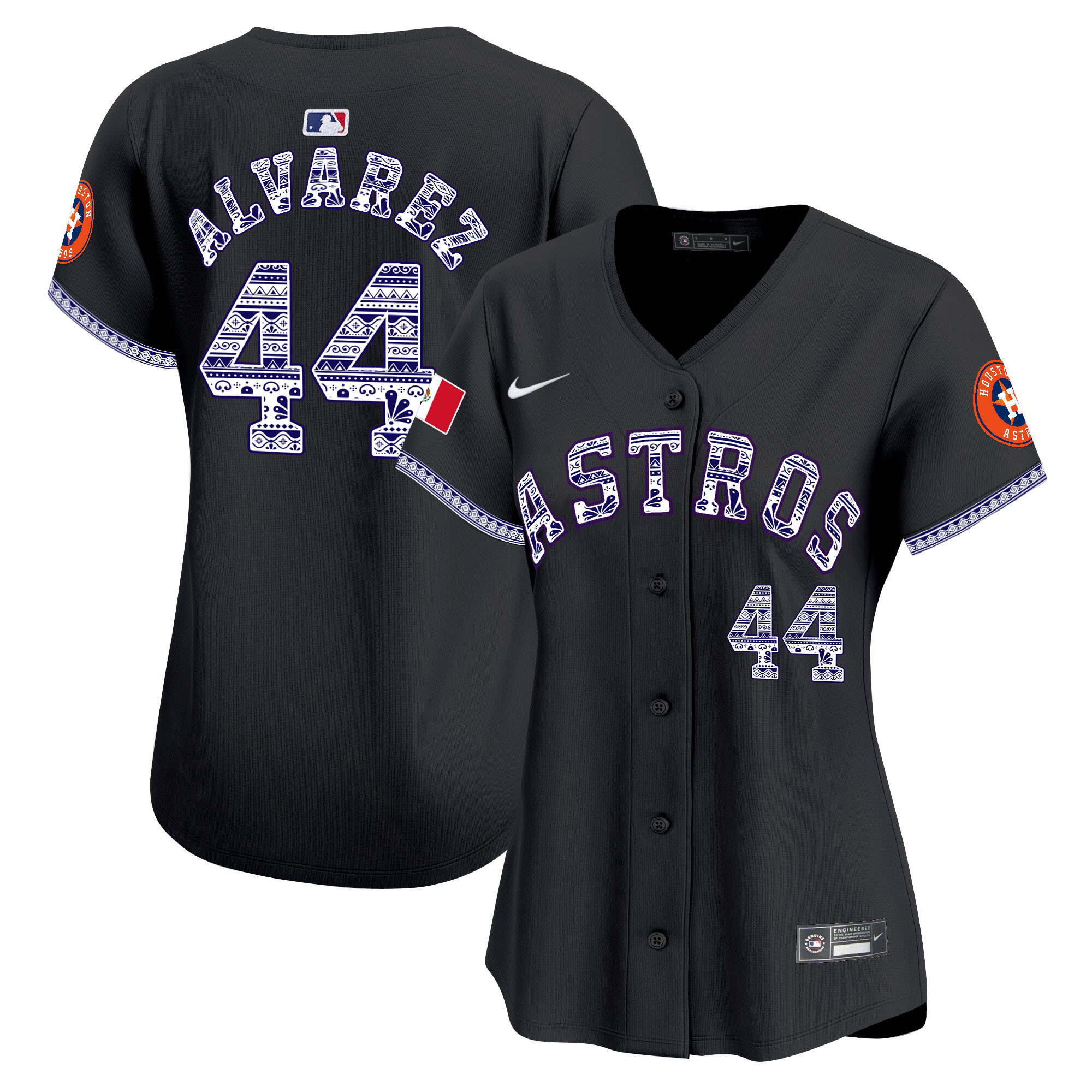 Yordan Álvarez Women's Houston Astros Mexico Vapor Premier Limited V2 Black Jersey - All Stitched