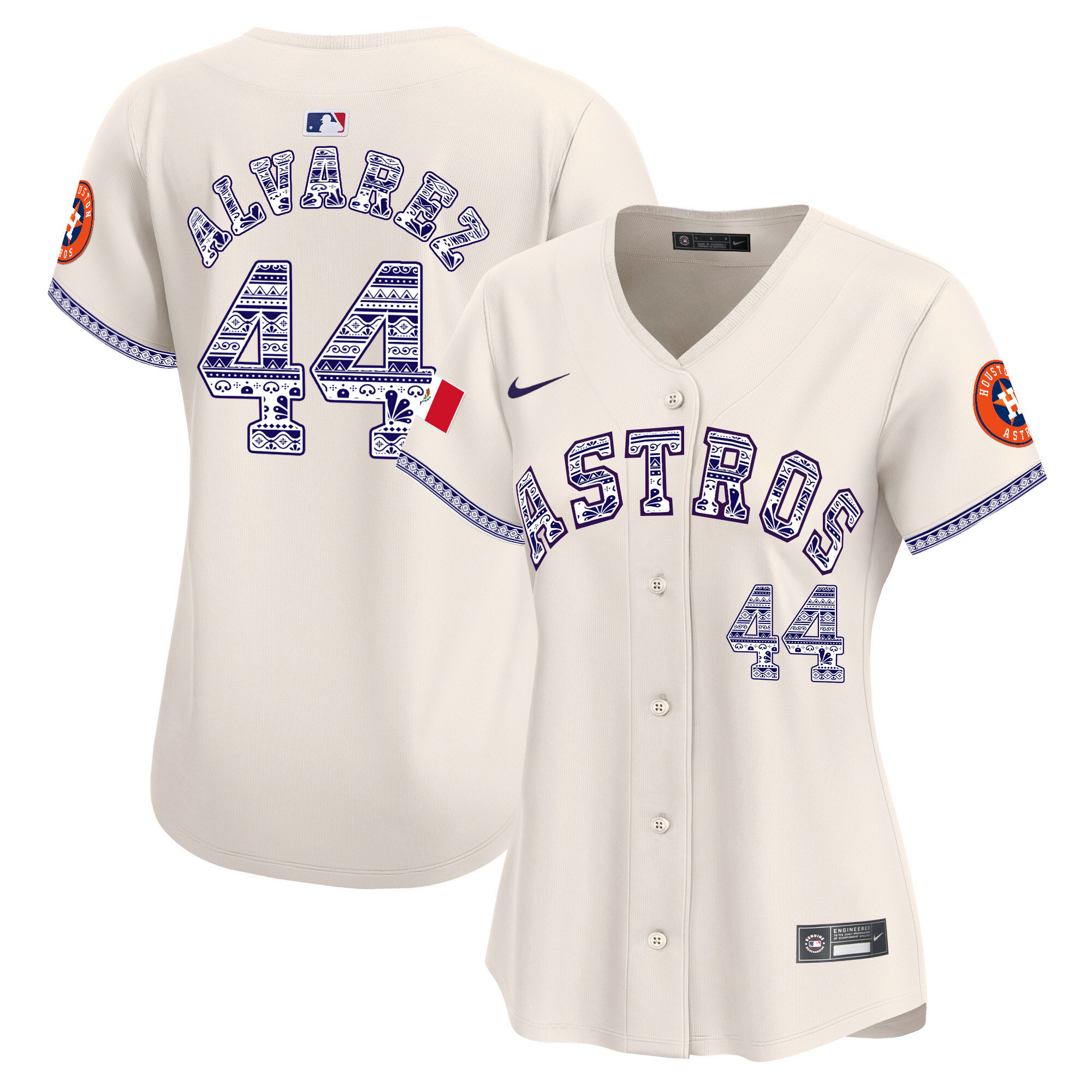 Yordan Álvarez Women's Houston Astros Mexico Vapor Premier Limited V2 Cream Jersey - All Stitched