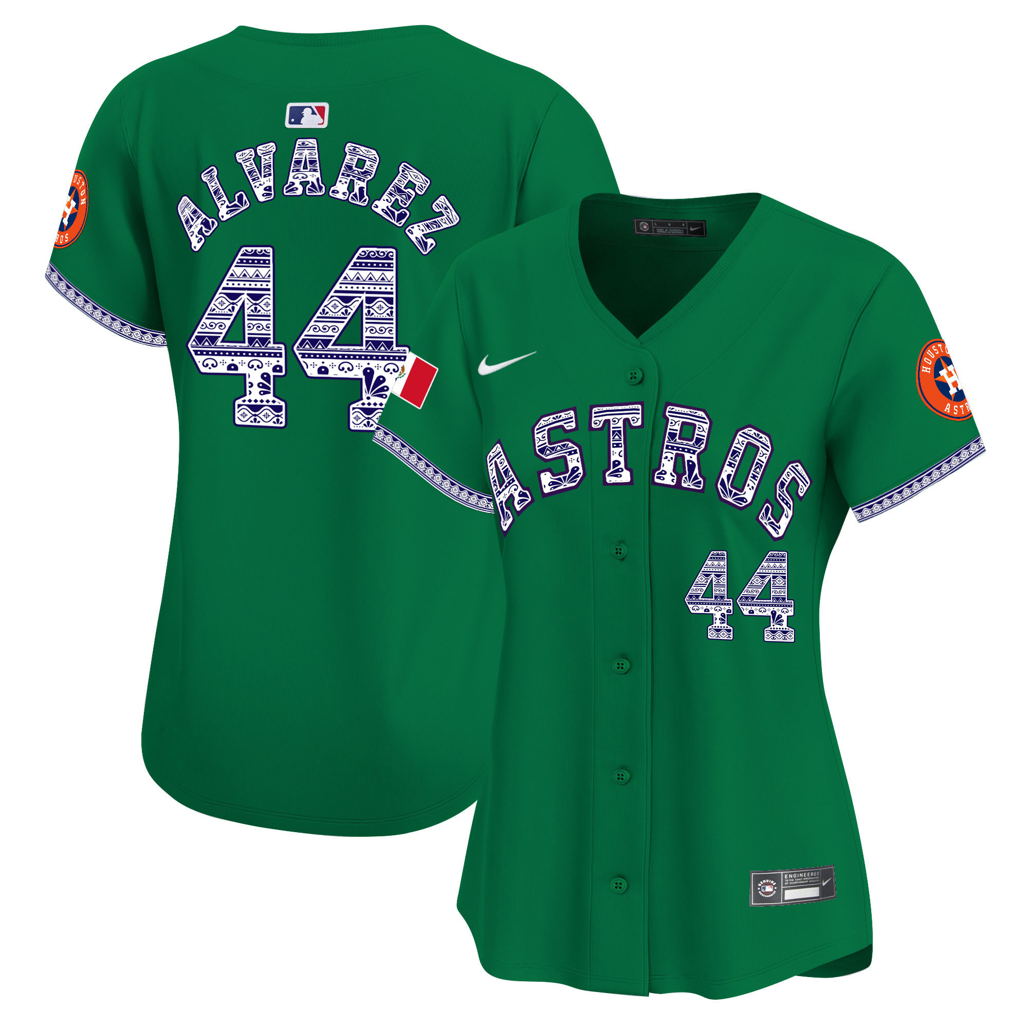 Yordan Álvarez Women's Houston Astros Mexico Vapor Premier Limited V2 Green Jersey - All Stitched