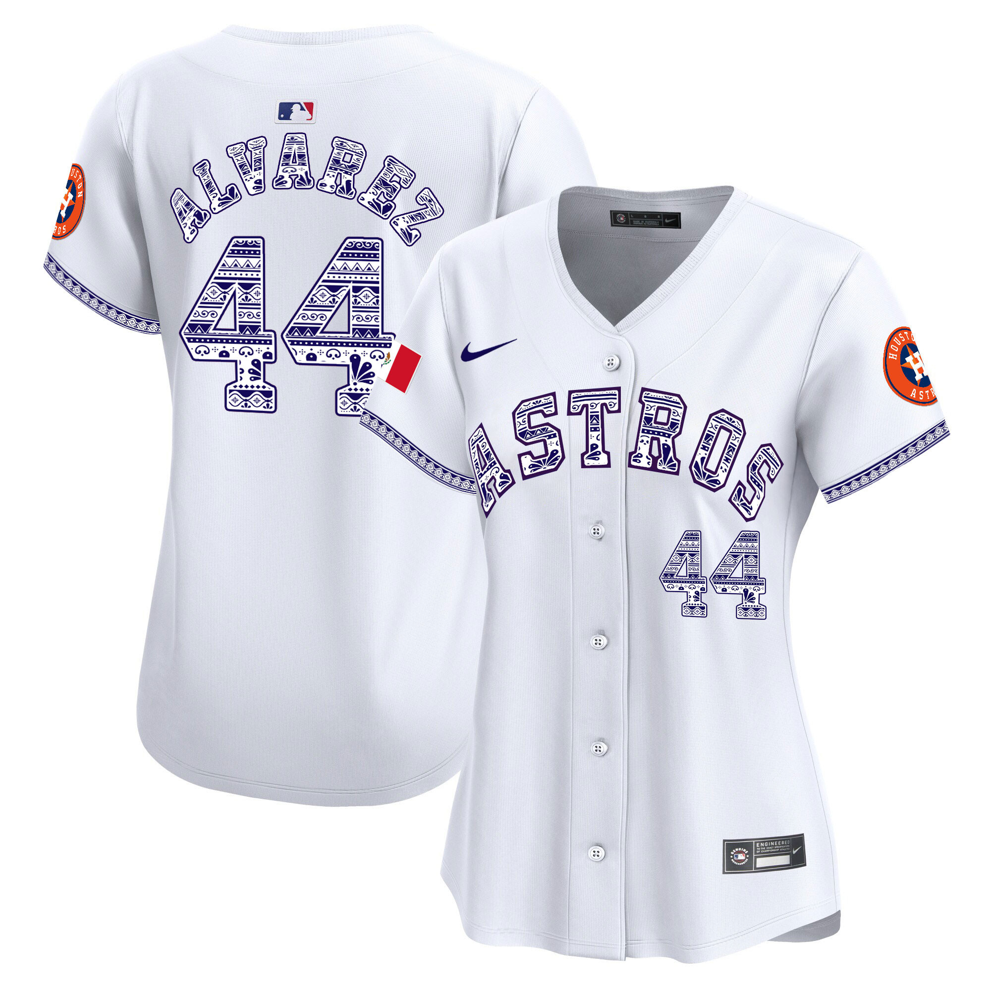 Yordan Álvarez Women's Houston Astros Mexico Vapor Premier Limited V2 White Jersey - All Stitched