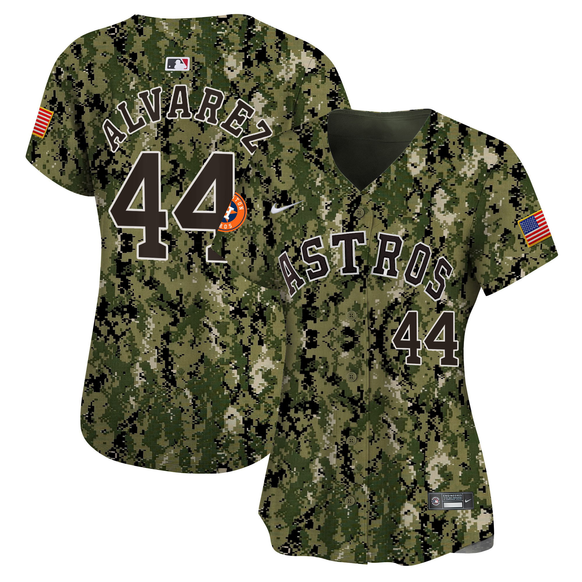 Yordan Álvarez Women's Houston Astros USMC Alternate Vapor Premier Limited Woodland Jersey - All Stitched