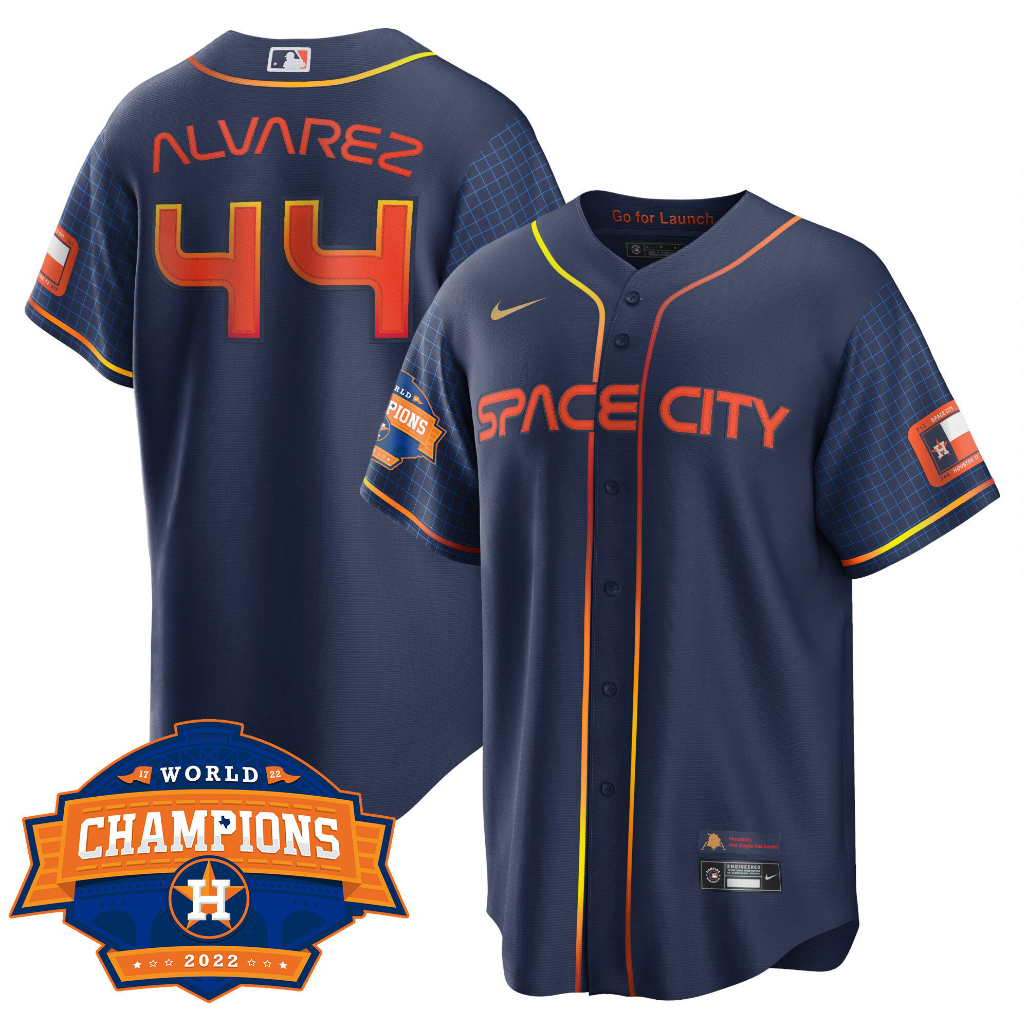 Yordan Álvarez Youth's Houston Astros World Series Champions Patch Limited Cool Space City Jersey