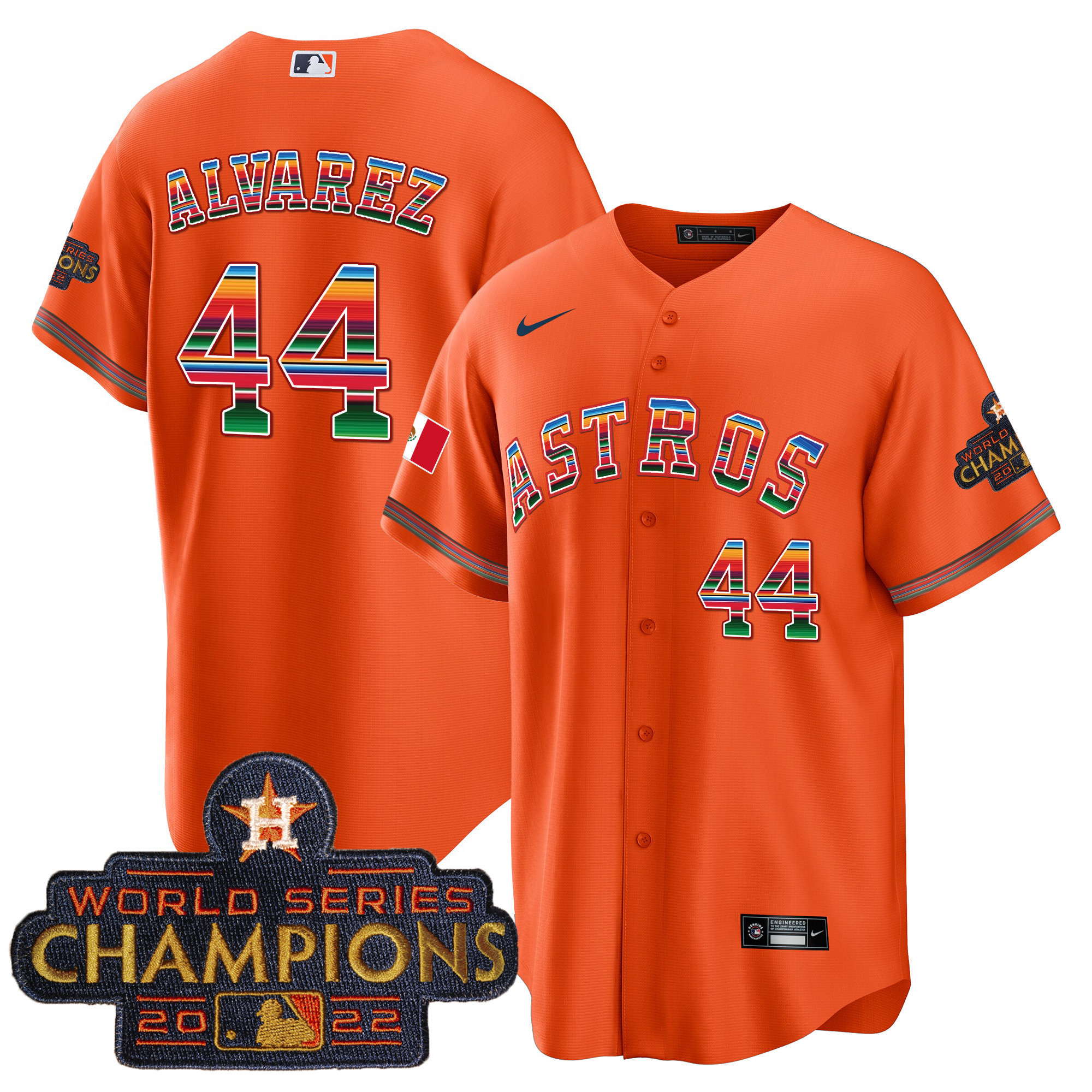 Yordan Álvarez Youth's Houston Astros Mexico Cool Base Limited Orange Jersey - All Stitched