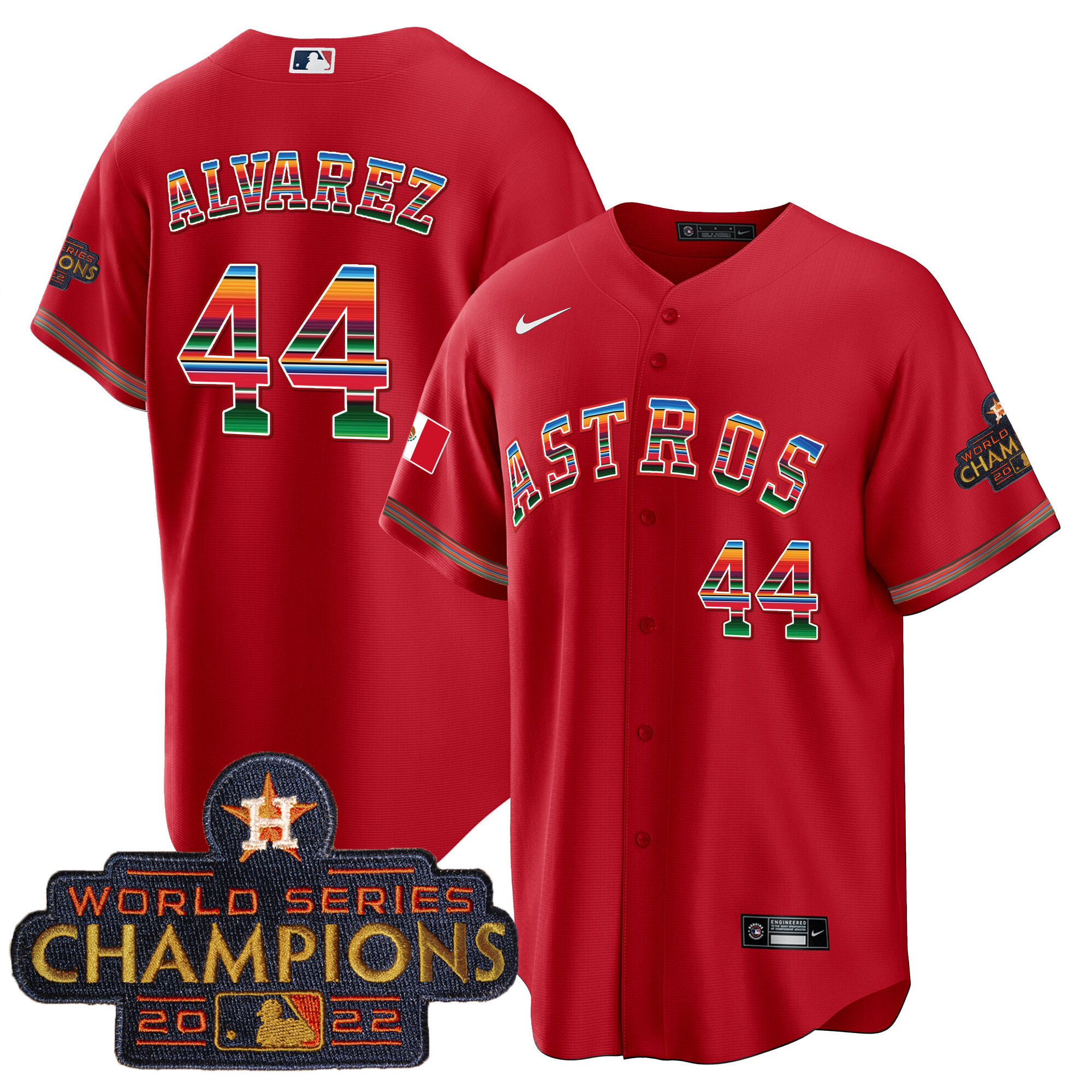 Yordan Álvarez Youth's Houston Astros Mexico Cool Base Limited Red Jersey - All Stitched