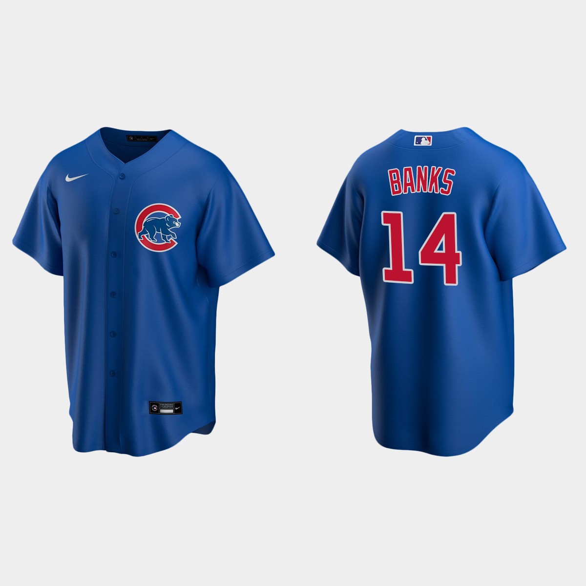 Youth #14 Ernie Banks Chicago Cubs Royal Alternate Jersey