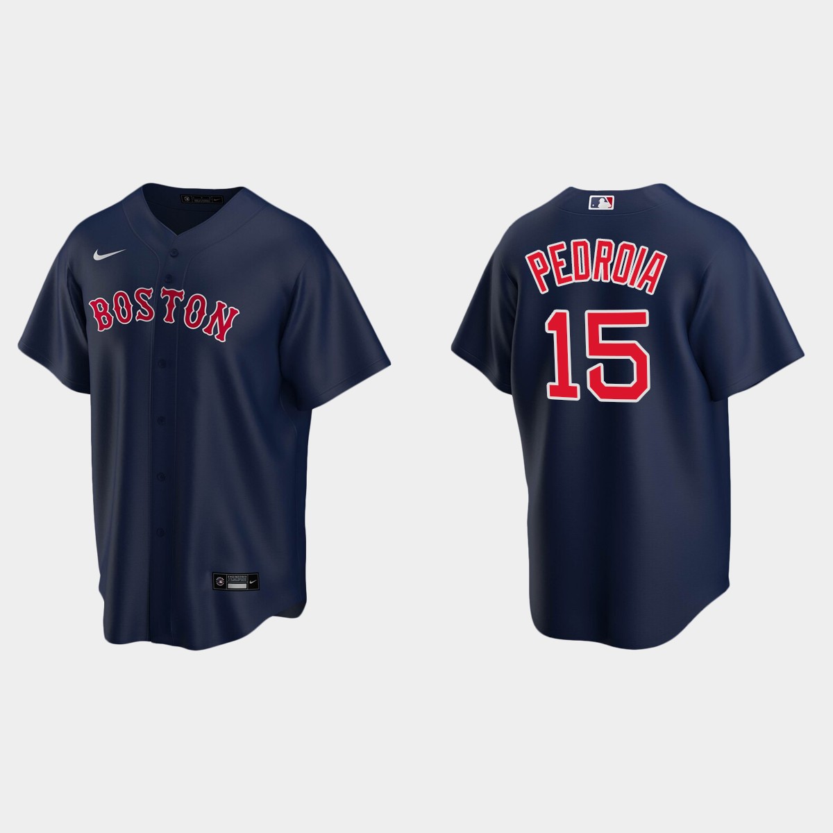 Youth #15 Dustin Pedroia Boston Red Sox Navy Alternate Jersey