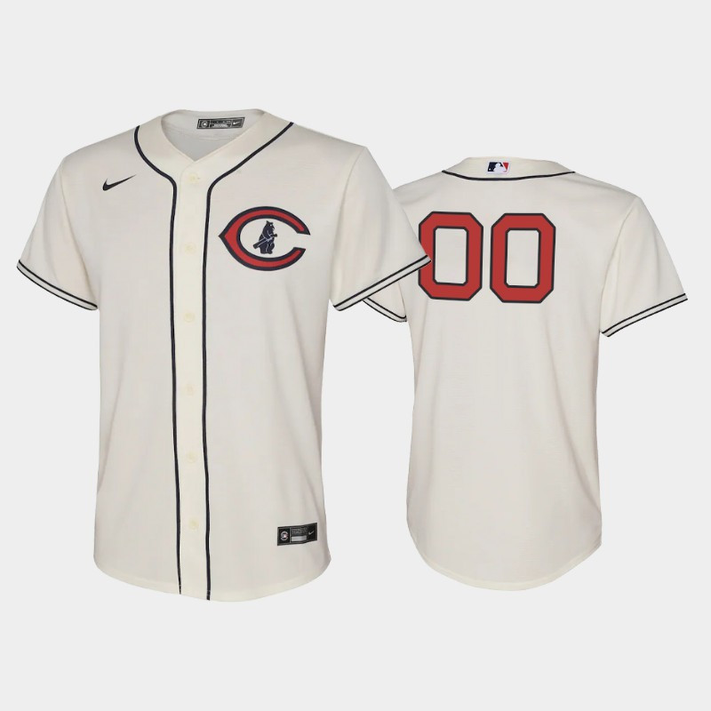 Youth Field of Dreams 00 Custom Chicago Cubs Cream Jersey