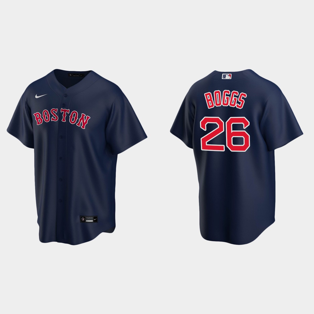 Youth #26 Wade Boggs Boston Red Sox Navy Alternate Jersey