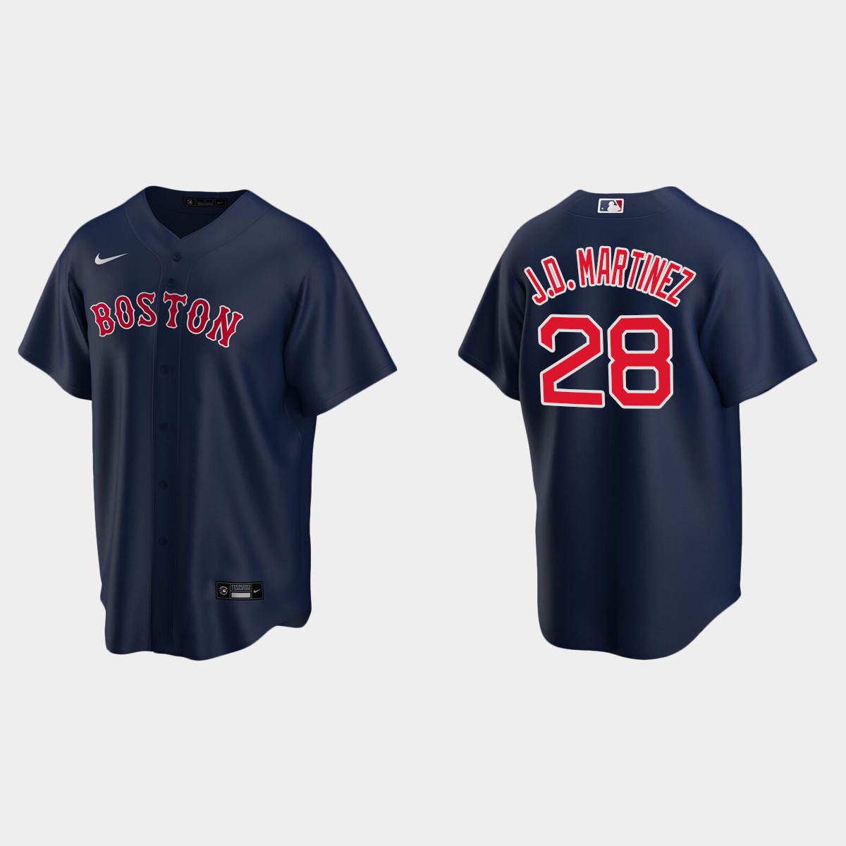Youth #28 J.D. Martinez Boston Red Sox Navy Alternate Jersey