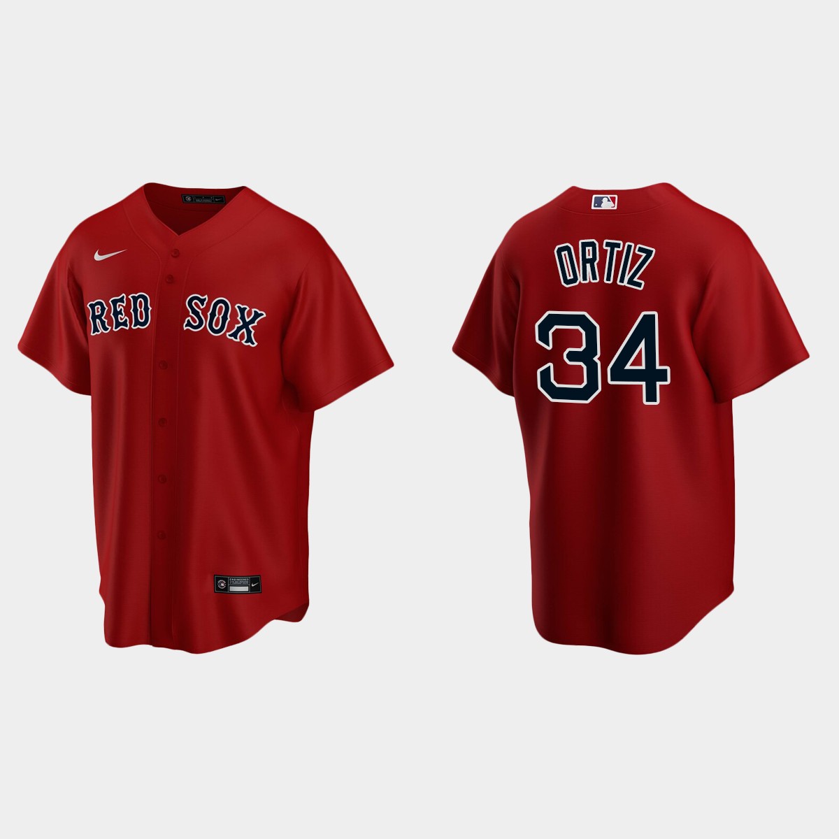 Youth #34 David Ortiz Boston Red Sox Red Alternate Jersey