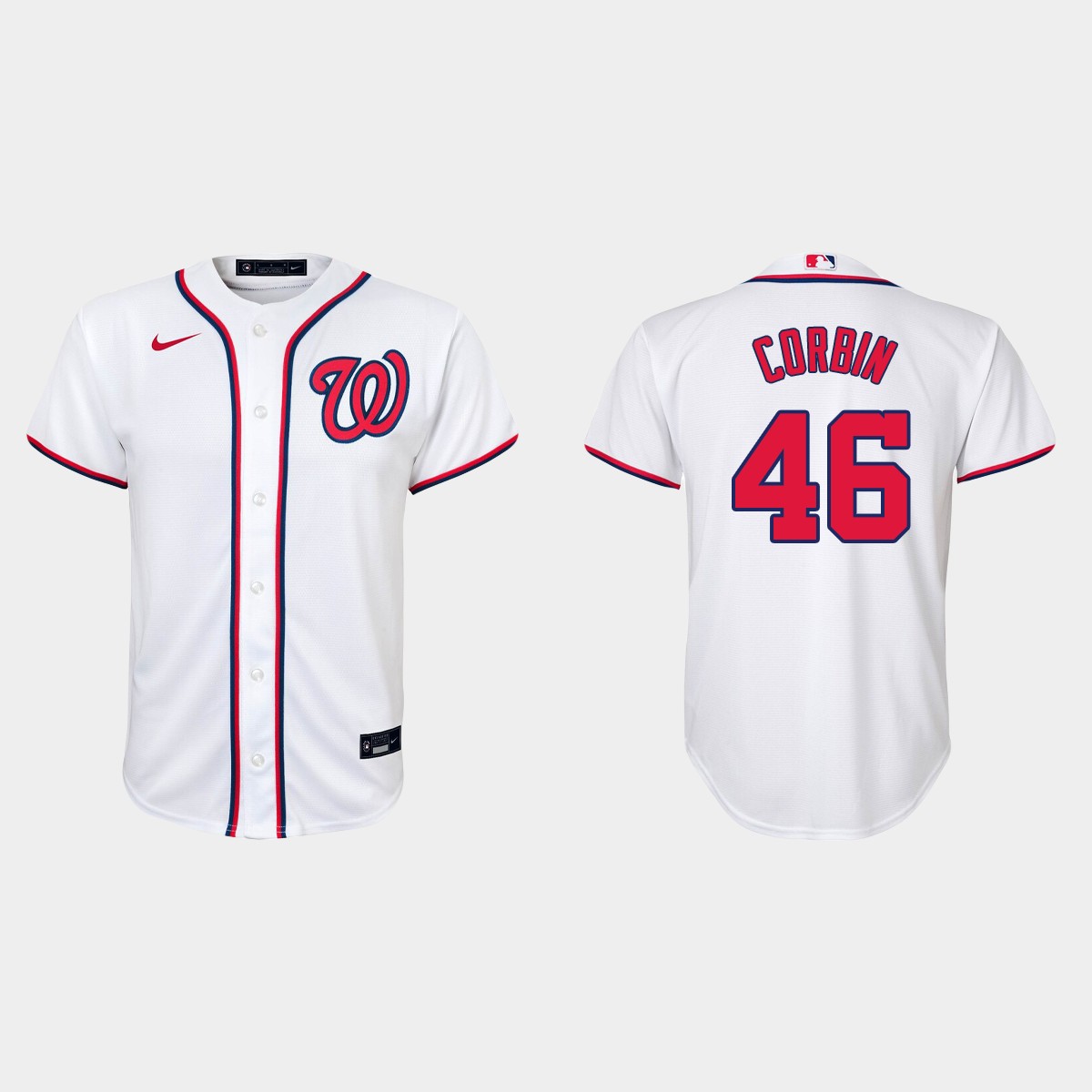 Youth #46 Patrick Corbin Washington Nationals White Home Jersey