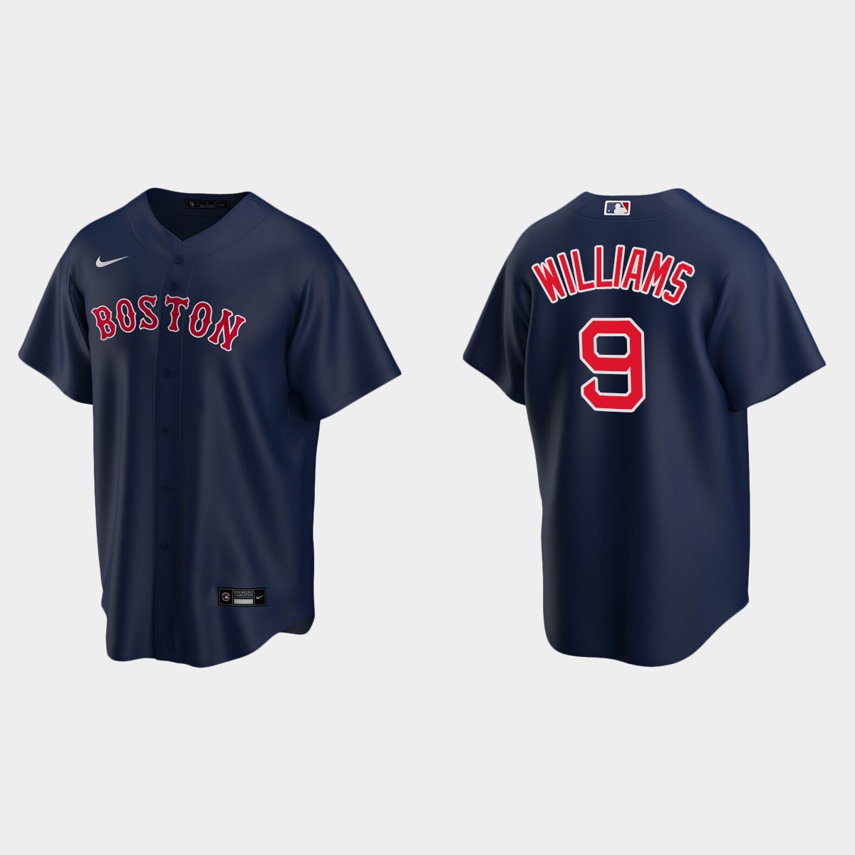 Youth #9 Ted Williams Boston Red Sox Navy Alternate Jersey