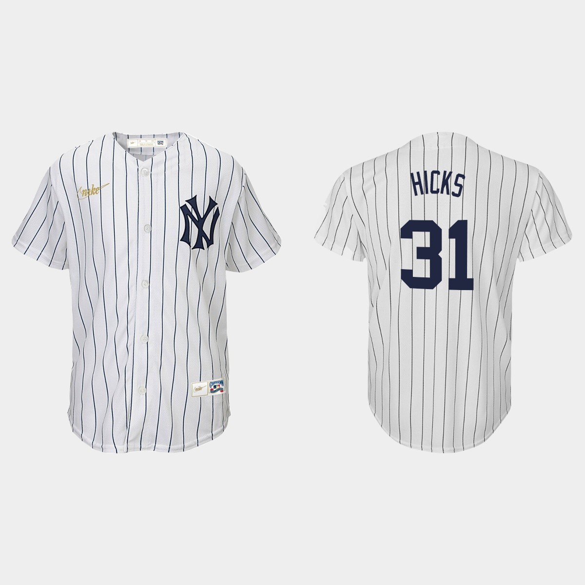 Youth Aaron Hicks New York Yankees Home Cooperstown Collection Jersey - White