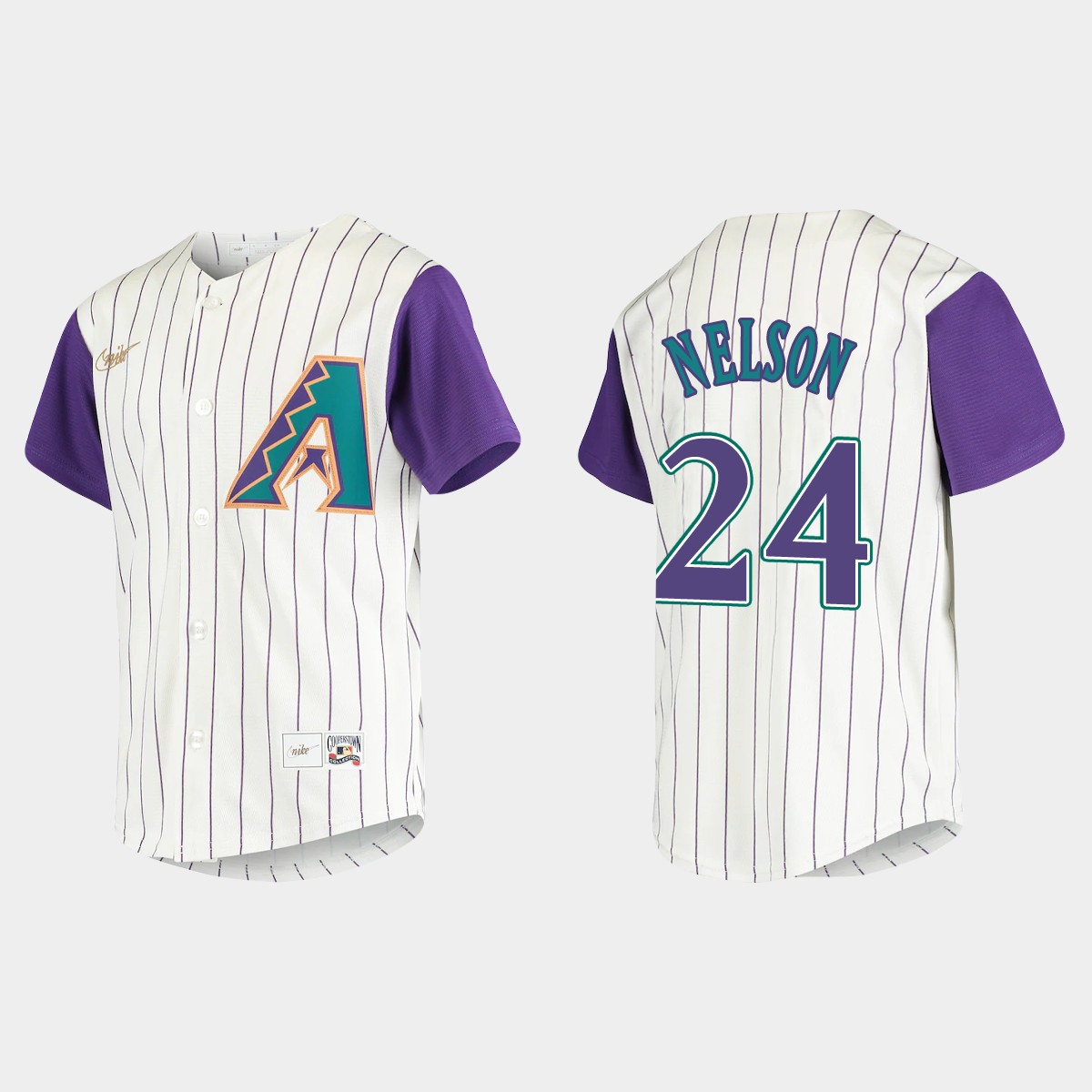 Youth Arizona Diamondbacks Kyle Nelson Cream Cooperstown Collection Jersey