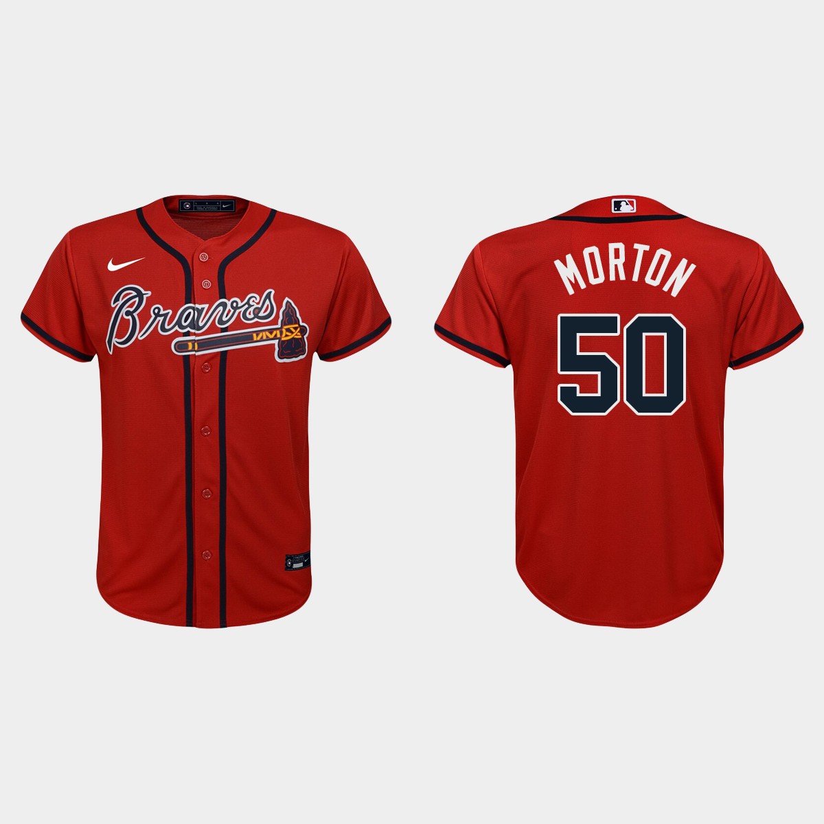 Youth Atlanta Braves #50 Charlie Morton Red Alternate Jersey