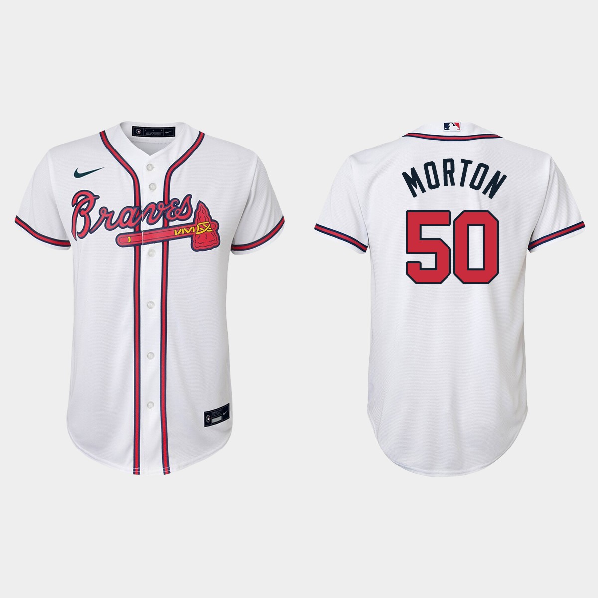 Youth Atlanta Braves #50 Charlie Morton White Home Jersey