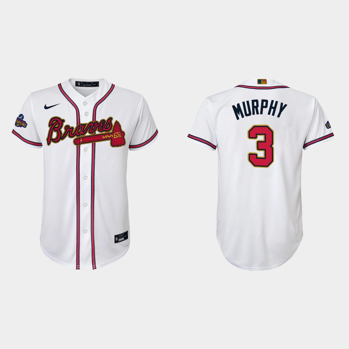 Youth Atlanta Braves Dale Murphy Gold Program White Jersey