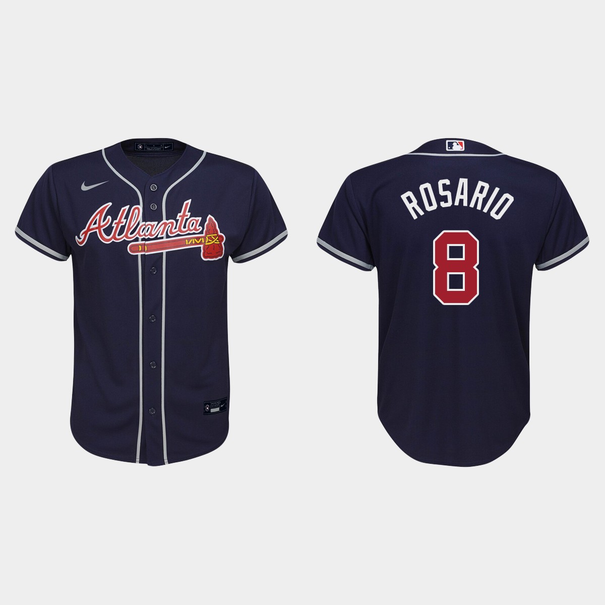 Youth Atlanta Braves Eddie Rosario Navy Alternate Jersey