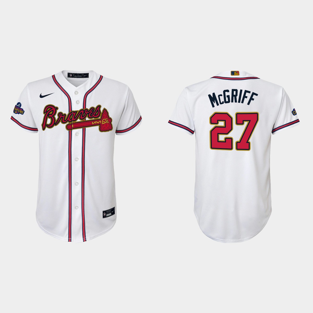 Youth Atlanta Braves Fred McGriff Gold Program White Jersey