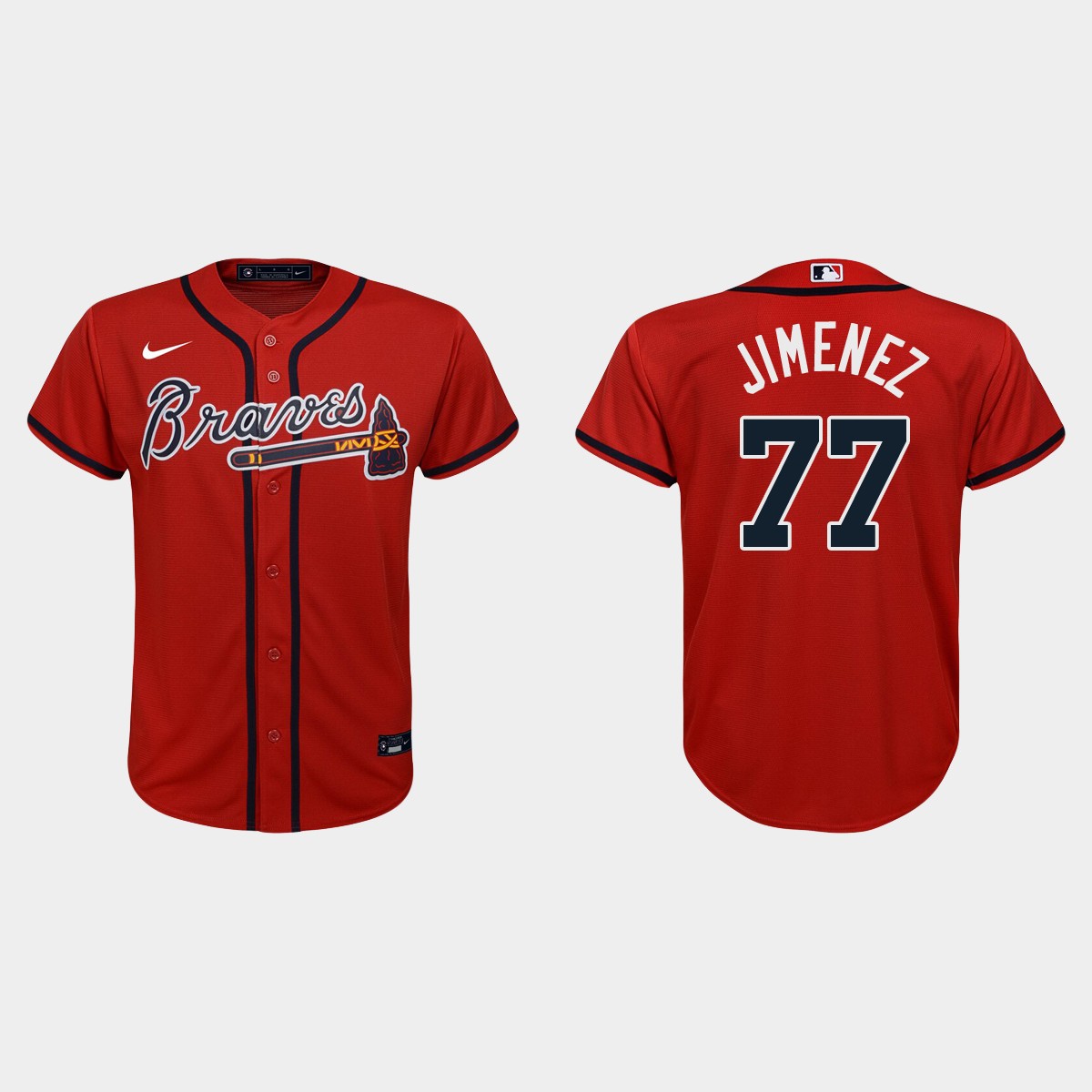 Youth Atlanta Braves Joe Jimenez Red Alternate Jersey