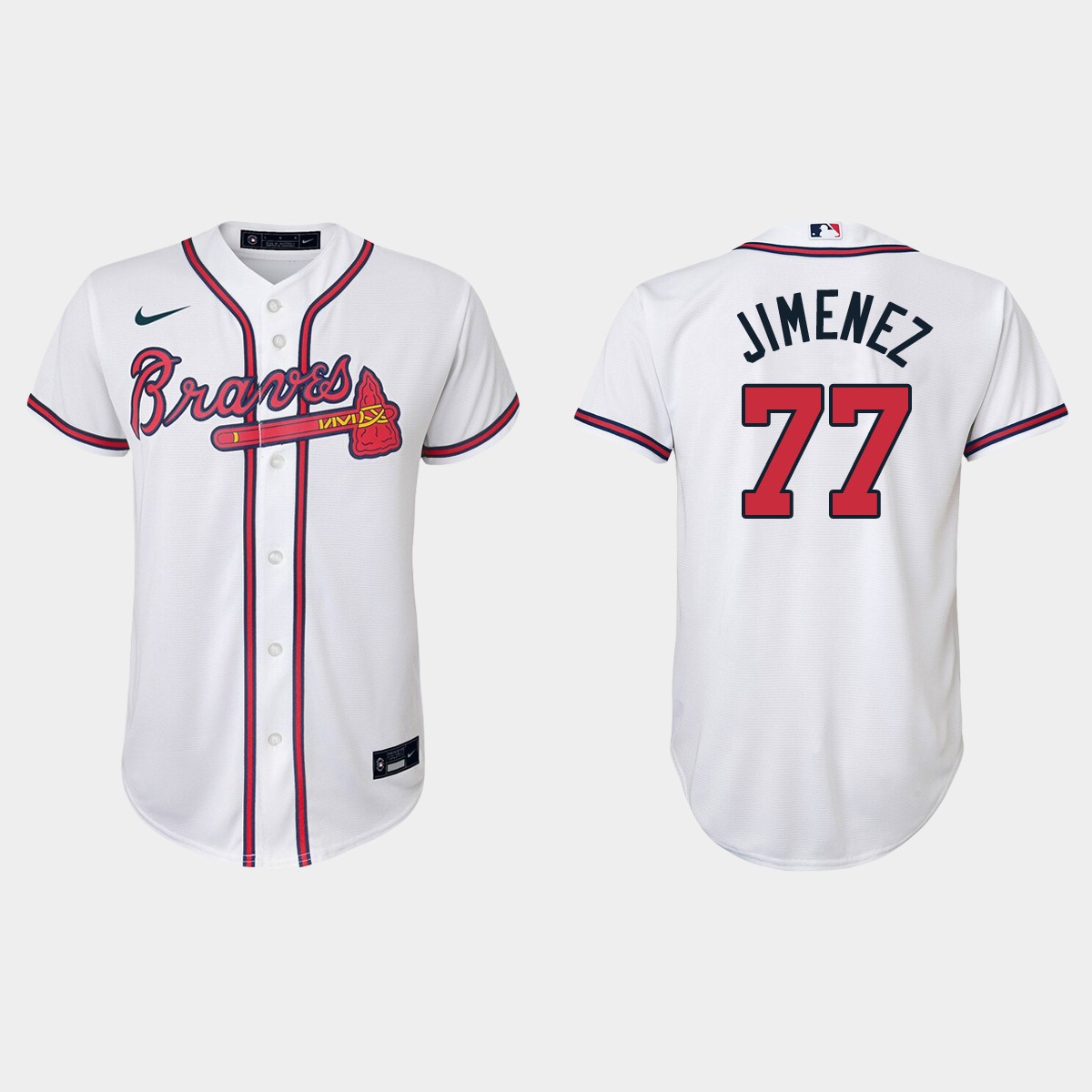 Youth Atlanta Braves Joe Jimenez White Home Jersey