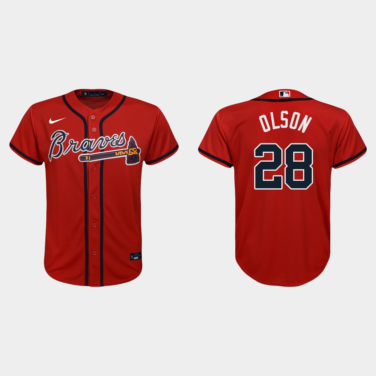 Youth Atlanta Braves Matt Olson Red Alternate Jersey