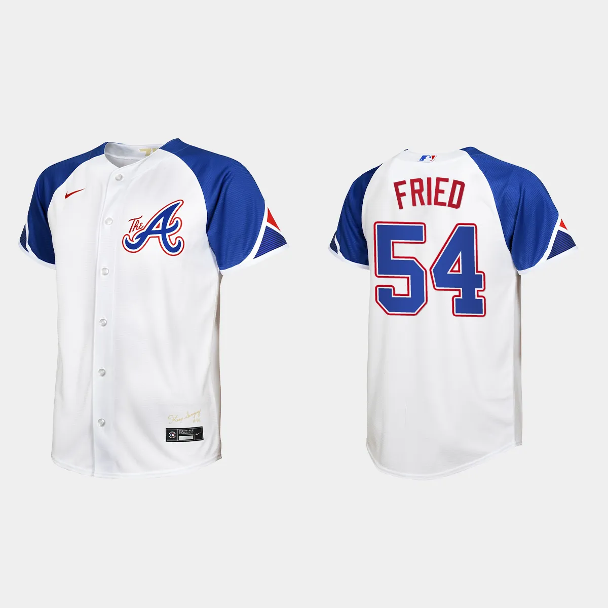 Youth Atlanta Braves Max Fried White City Connect Jersey