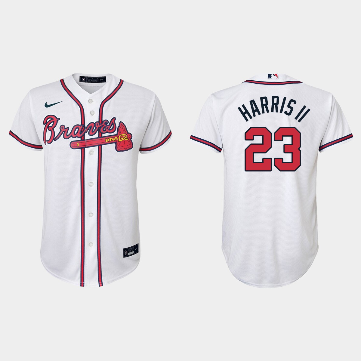 Youth Atlanta Braves Michael Harris II White Home Jersey