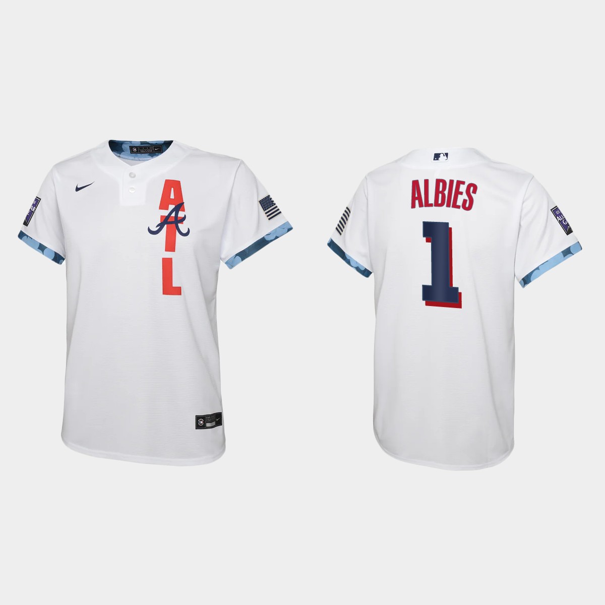 Youth Atlanta Braves Ozzie Albies White All-Star Game Jersey