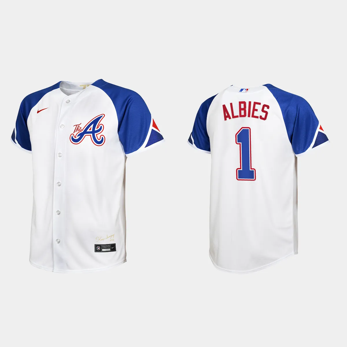Youth Atlanta Braves Ozzie Albies White City Connect Jersey