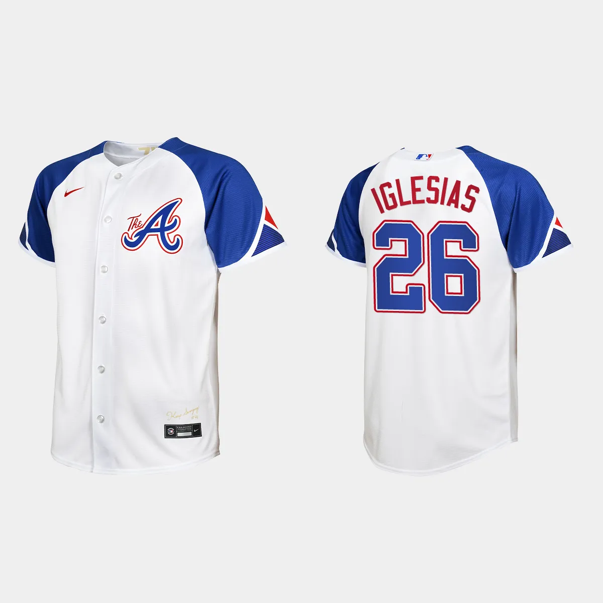 Youth Atlanta Braves Raisel Iglesias White City Connect Jersey