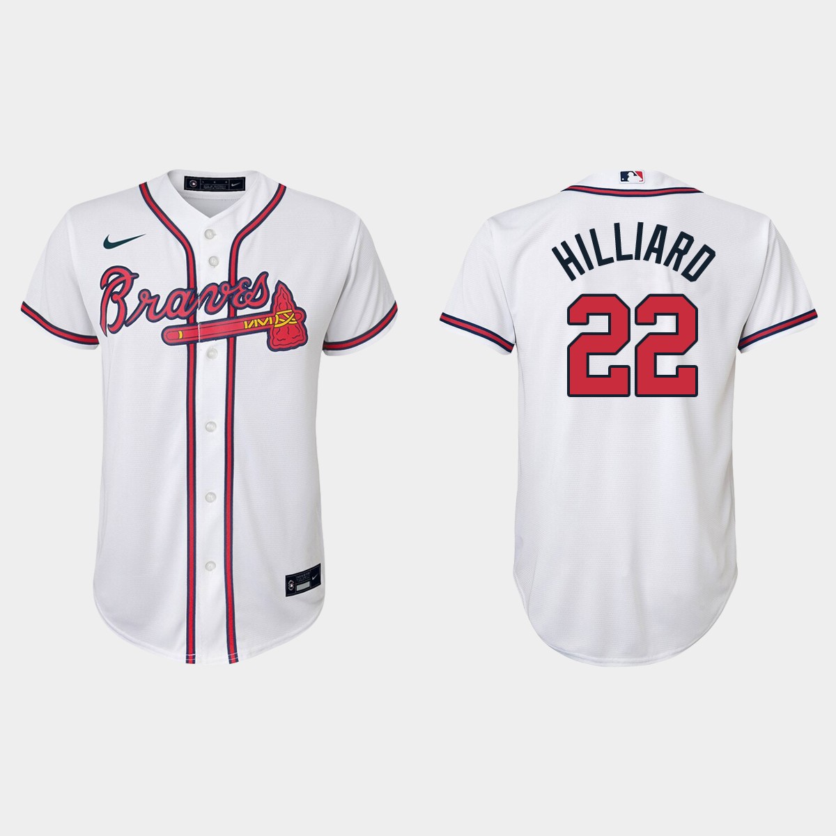 Youth Atlanta Braves Sam Hilliard White Home Jersey